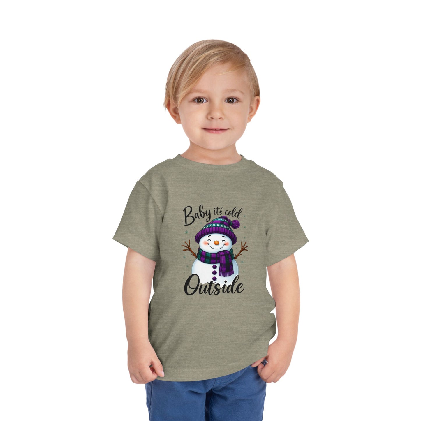 Baby It's Cold Outside Snowman Toddler Christmas Tee
