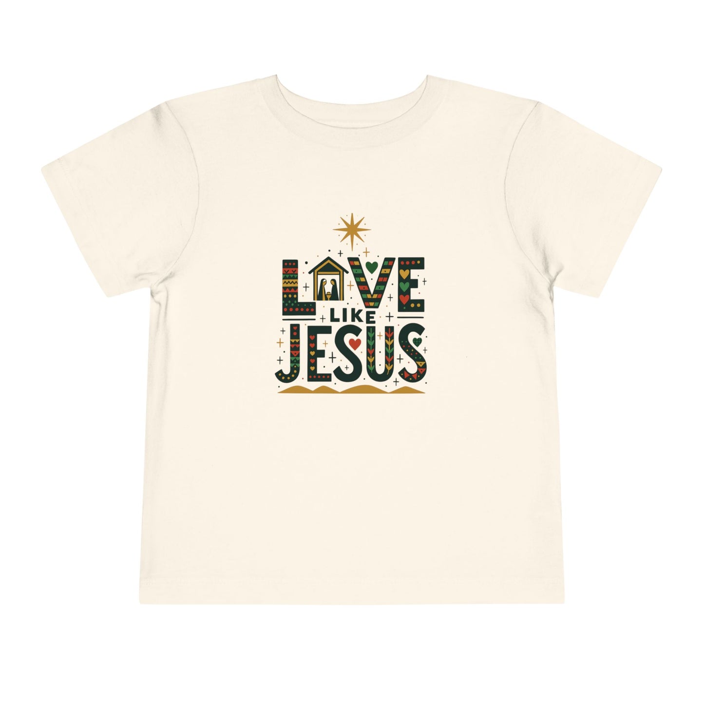 Toddler Christmas Tee - Love Like Jesus Nativity Scene Shirt