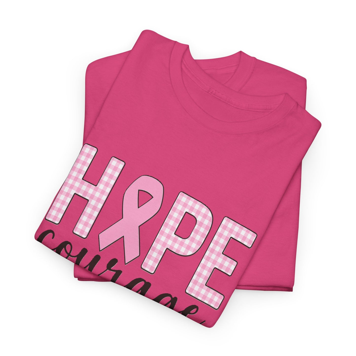 Hope, Courage & Strength Pink Ribbon Awareness Tee