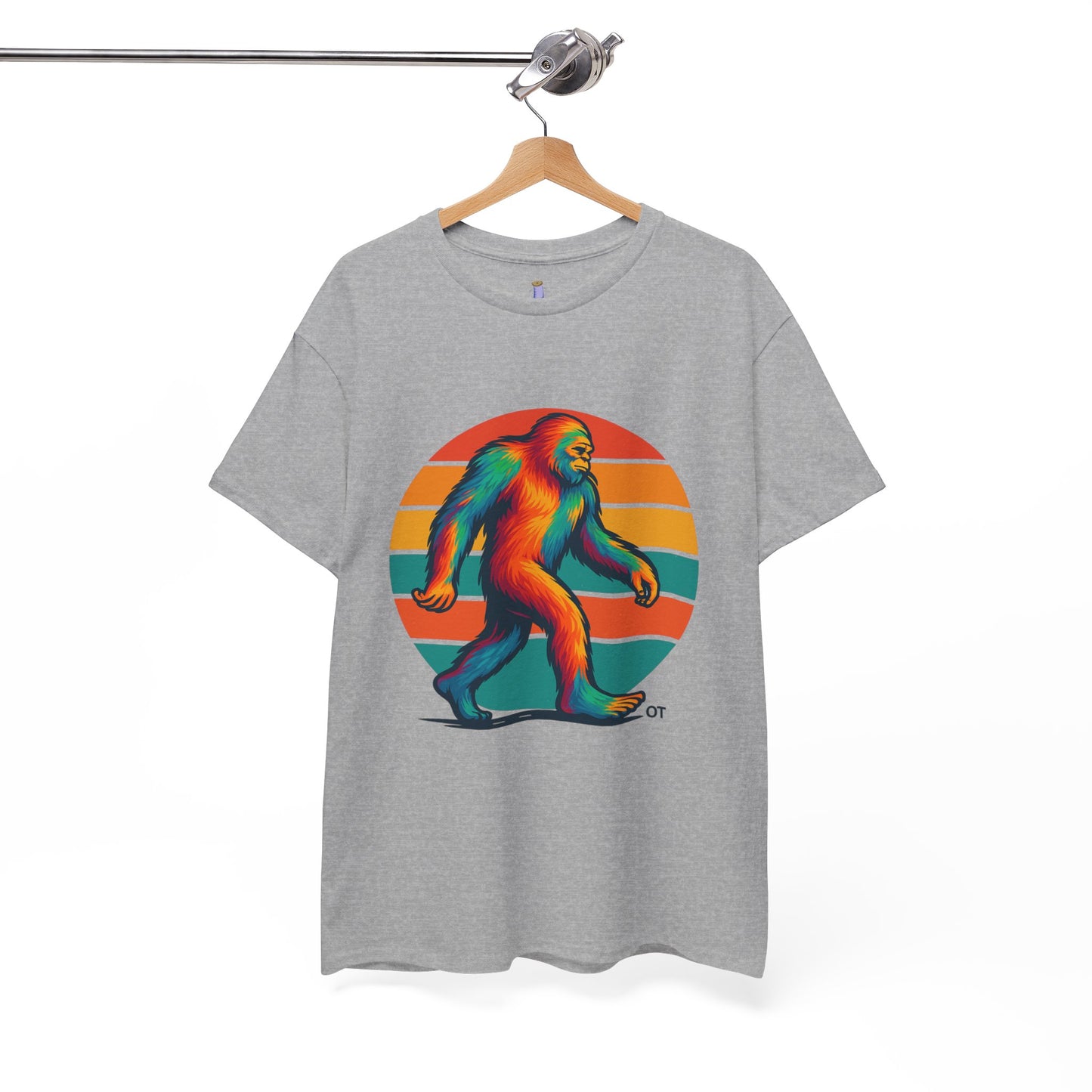Colorful Bigfoot Unisex T-Shirt, Fun Graphic Tee for Nature Lovers, Perfect for Holidays, Festivals, Camping, Gifts