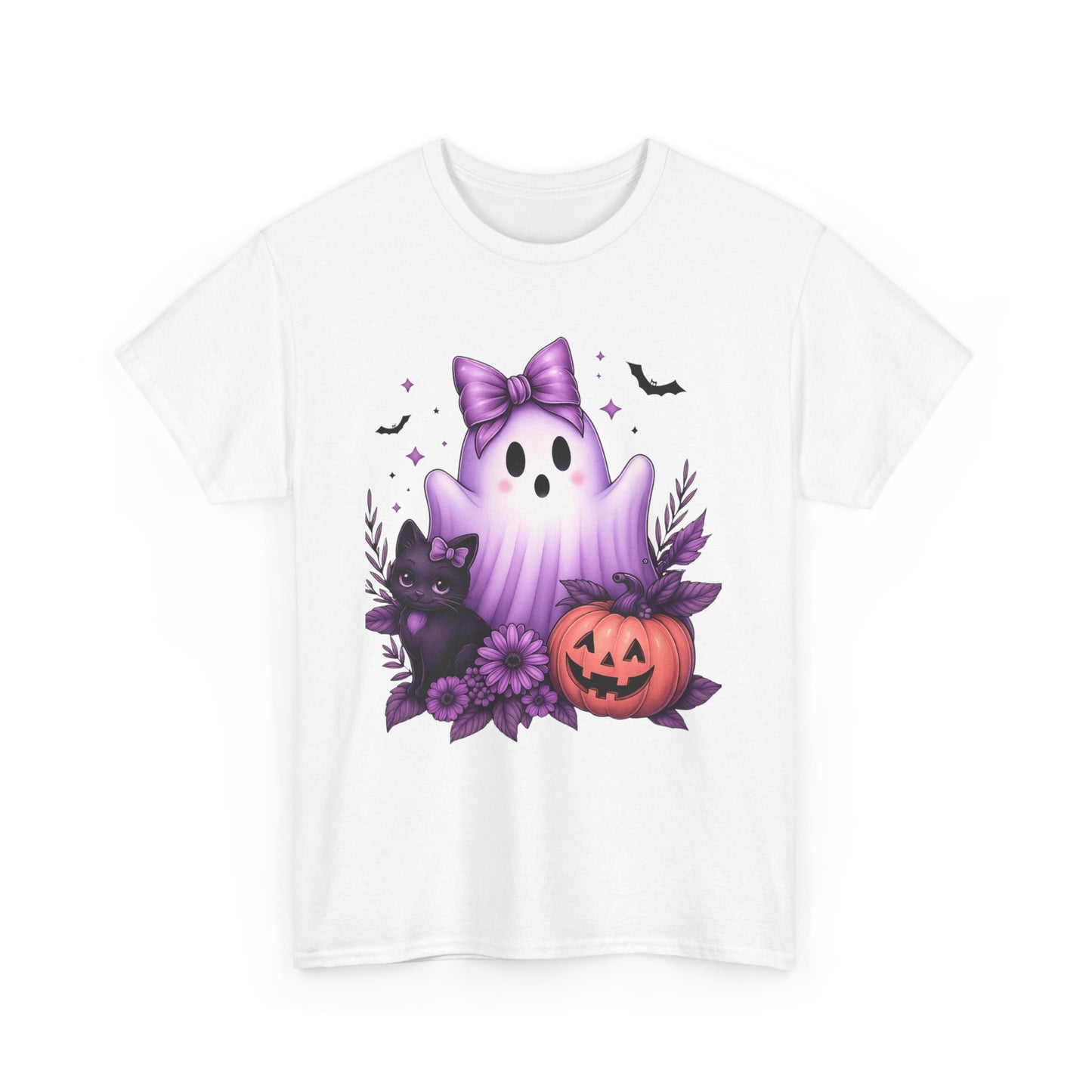 Pastel Halloween Ghost Cat Tee