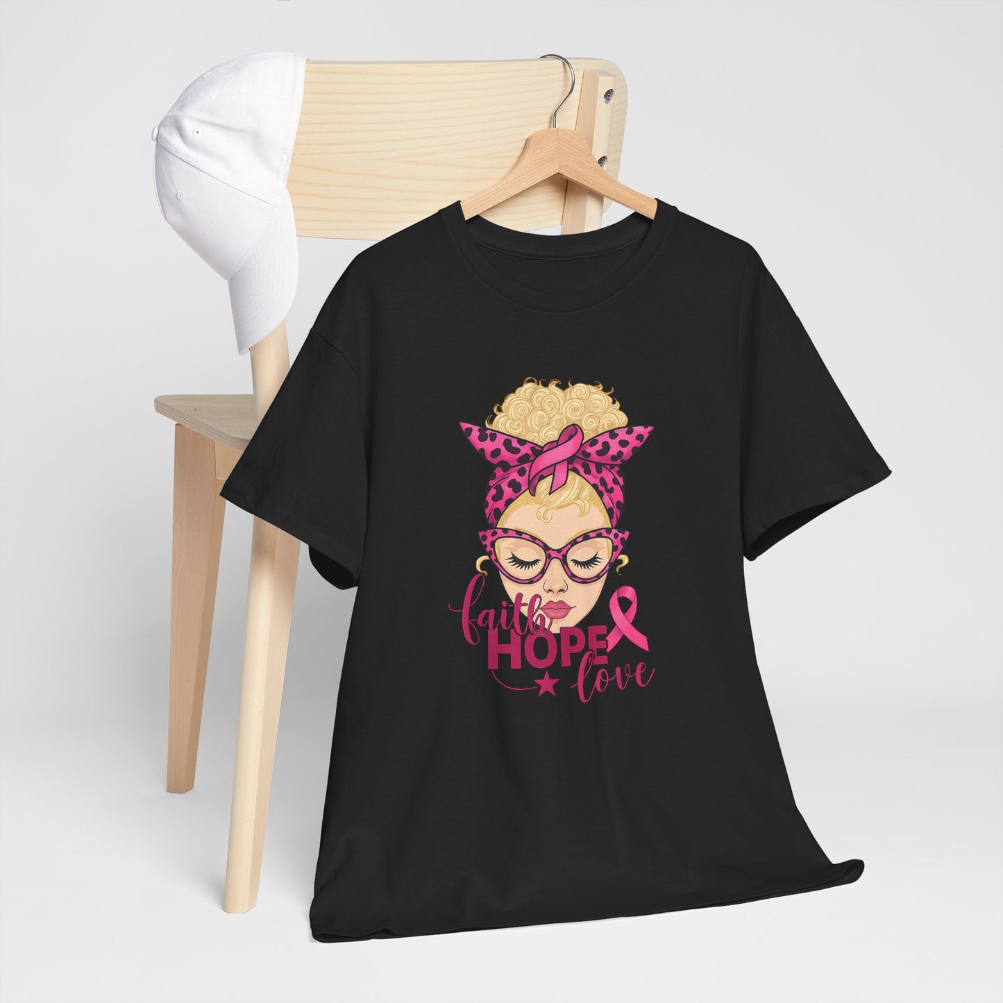 Hope Love Pink Ribbon Tee - Breast Cancer Awareness