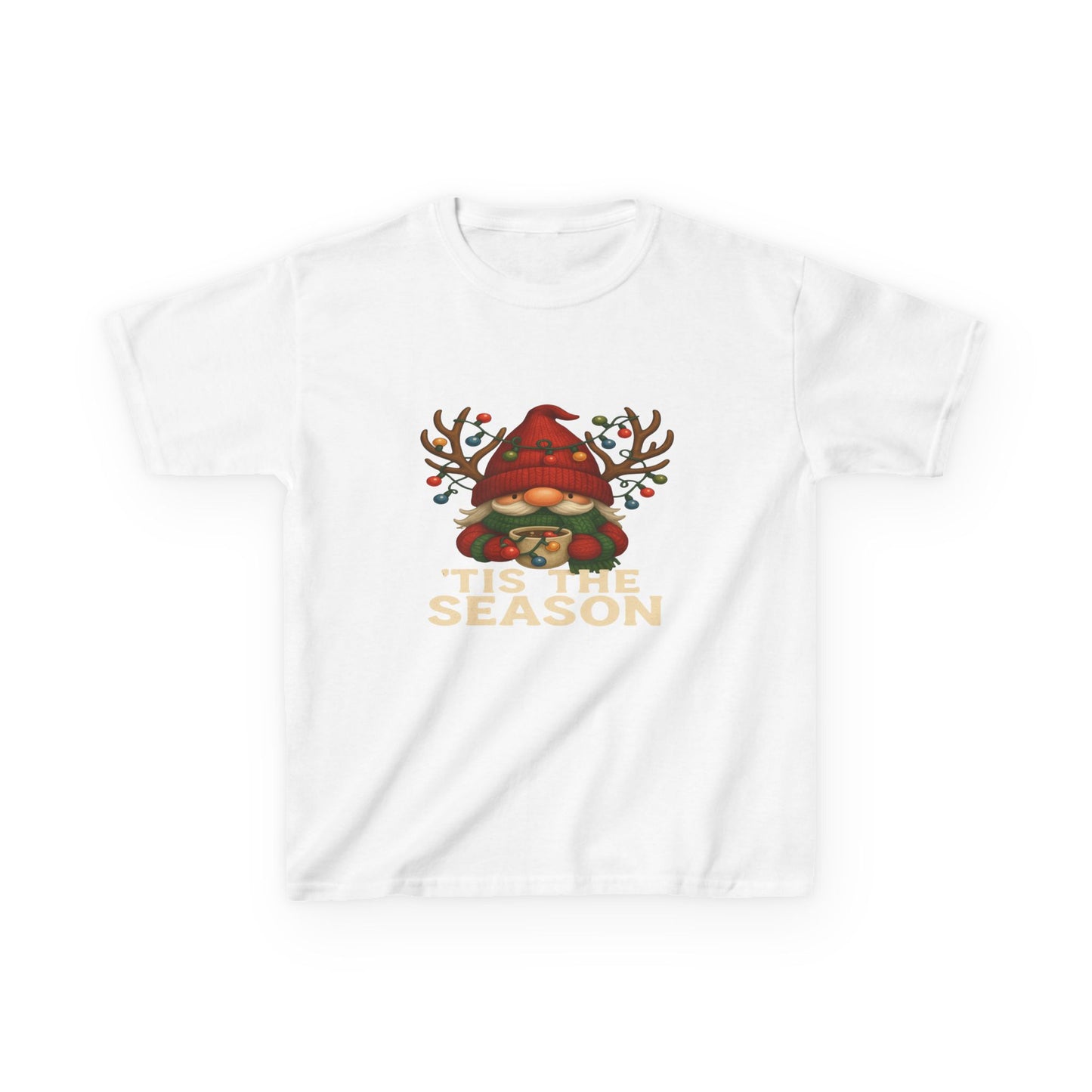 Gnome Dino 'Tis The Season Kids Christmas Tee
