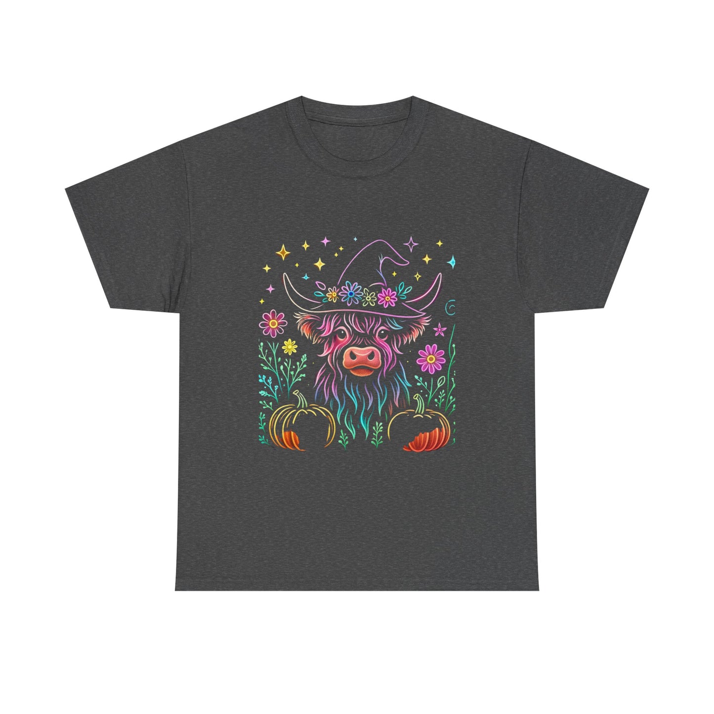 🎃 Magical Highland Cow Tee – Witchy Pumpkin Farm Shirt