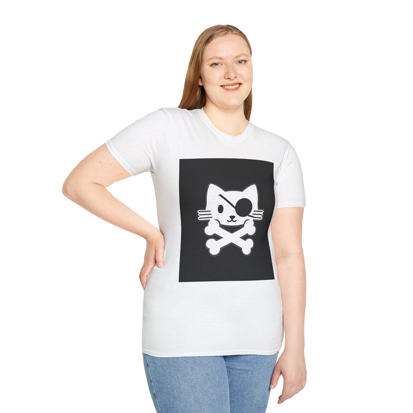 Pirate Cat Unisex T-Shirt, Playful Tee, Gift for Cat Lovers, Cute Animal Shirt, Fun Fashion for Parties, Casual Wear