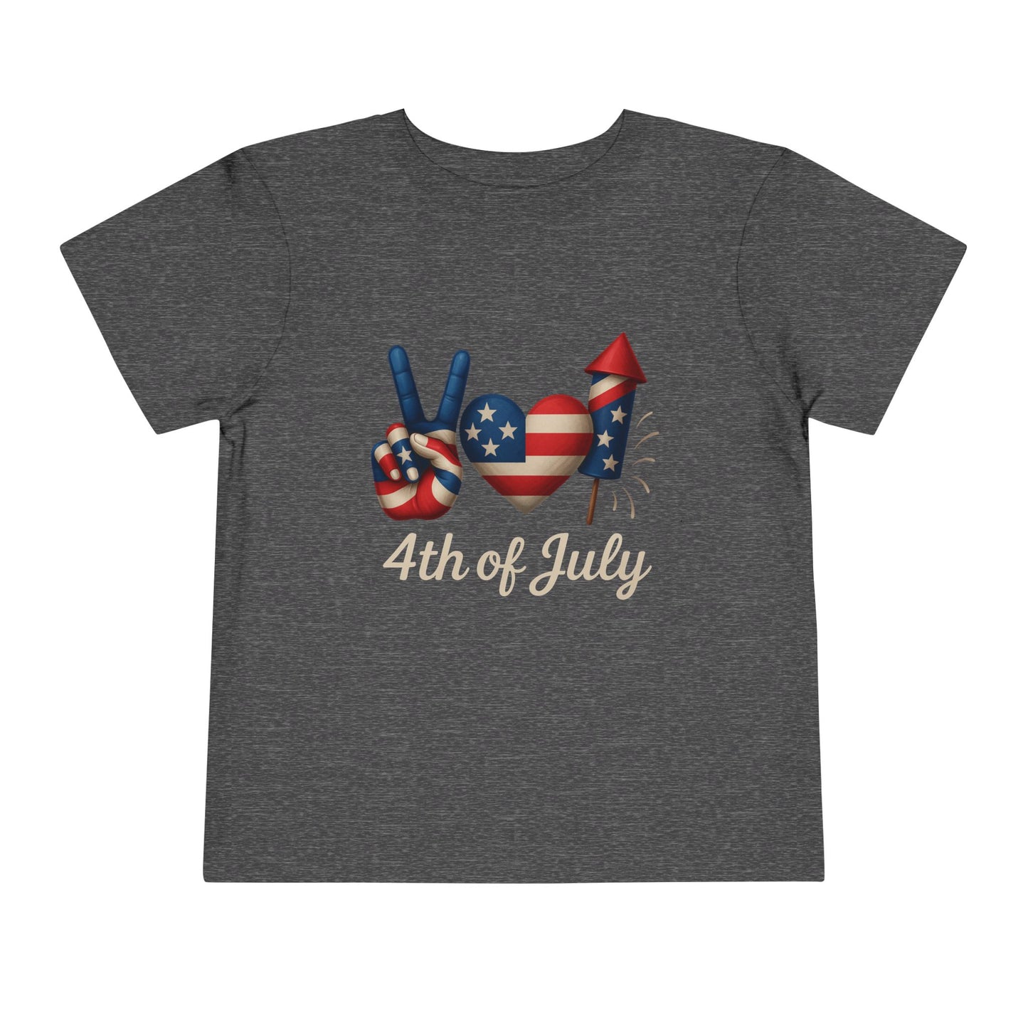 4th of July Peace & Heart Tee: Patriotic Toddler Shirt