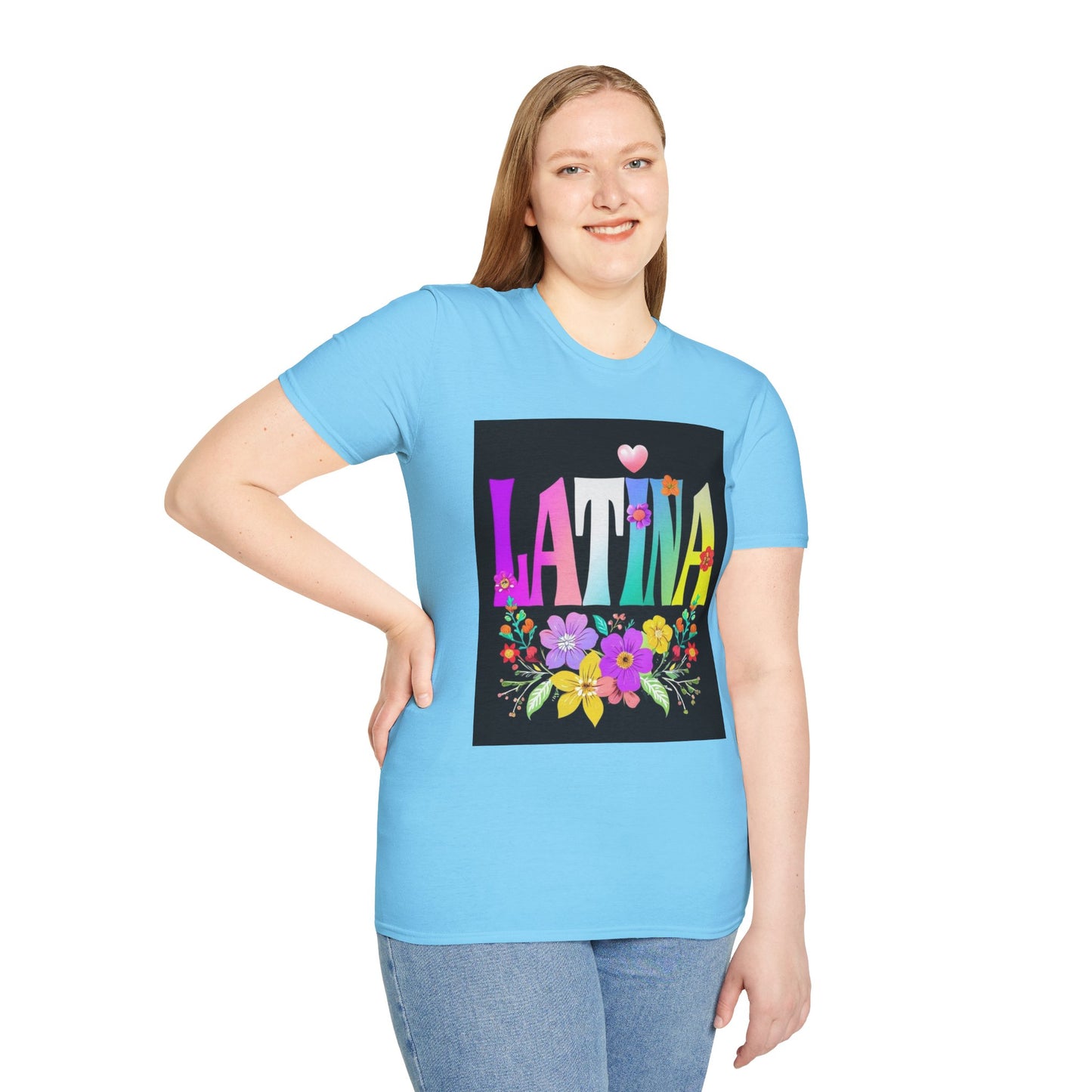 Colorful Latina Floral T-Shirt, Unisex Tee, Pride Shirt, Floral Graphic Tee, Gift for Her, Summer Style, Celebration Shirt