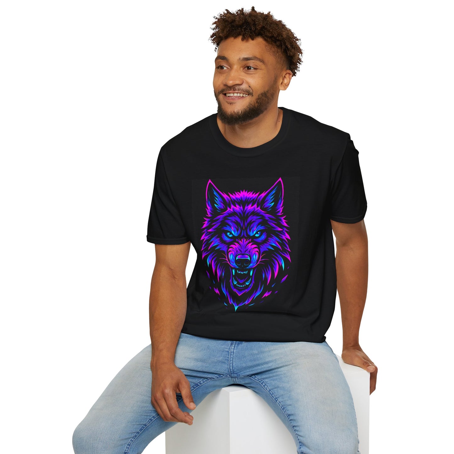 Psychedelic Wolf T-Shirt, Graphic Tee, Animal Lover Gift, Festival Wear, Unique Art Shirt, Unisex Style