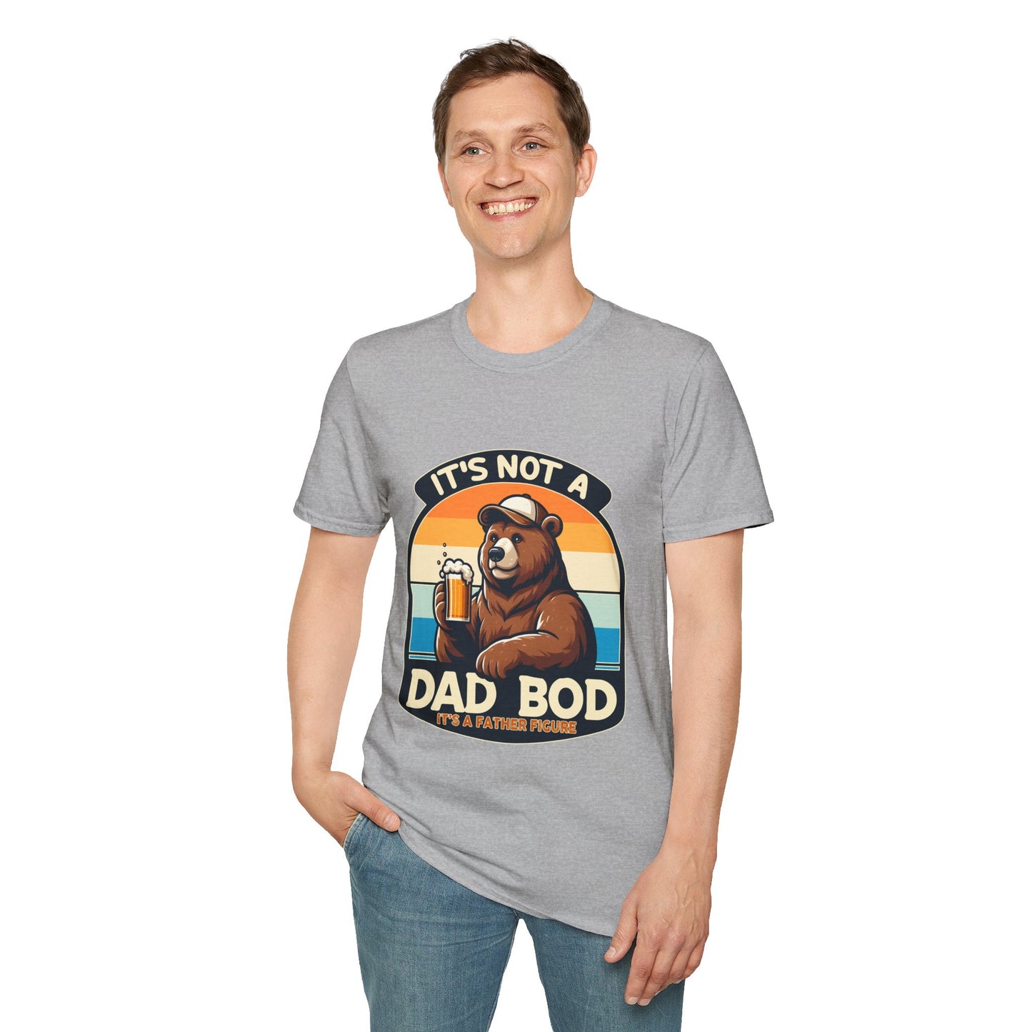 Unisex Bear Dad Bod T-Shirt, Funny Gift for Fathers, Casual Wear for Dads, Summer Tee, Gift for Father's Day, Relaxed Fit Tee