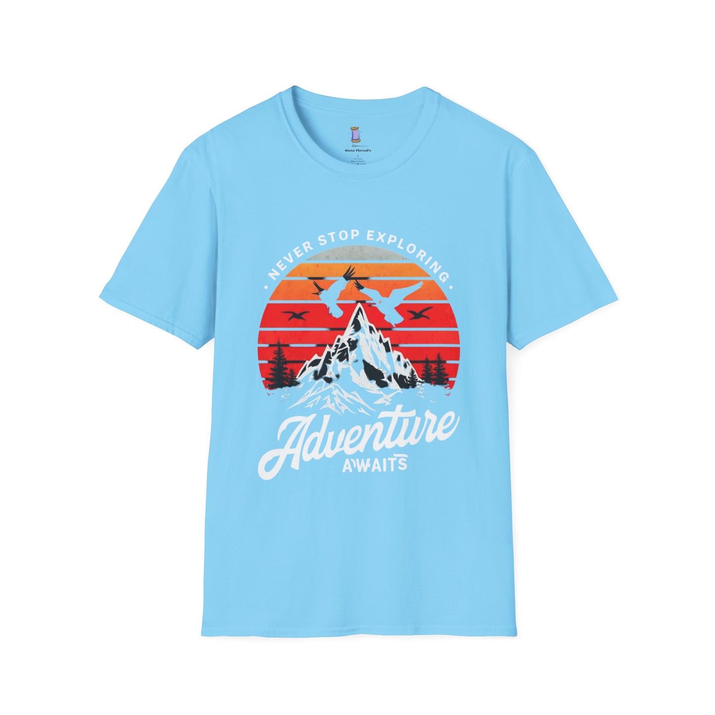 Adventure Awaits T-Shirt | Unisex Softstyle Tee | Perfect for Travel Lovers, Outdoor Adventures, Camping, Nature Gifts, Explore
