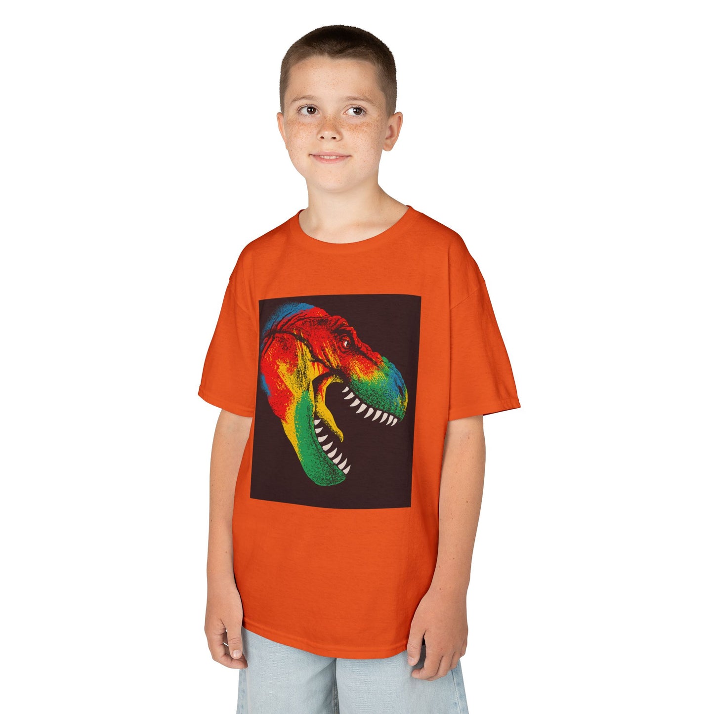 Colorful Dinosaur Kids Tee, Fun T-Shirt for Boys and Girls, Perfect for Birthdays, Playdates, Gifts, and Holiday Celebrations