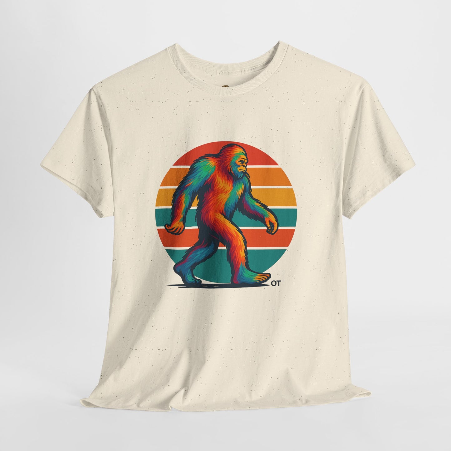 Colorful Bigfoot Unisex T-Shirt, Fun Graphic Tee for Nature Lovers, Perfect for Holidays, Festivals, Camping, Gifts