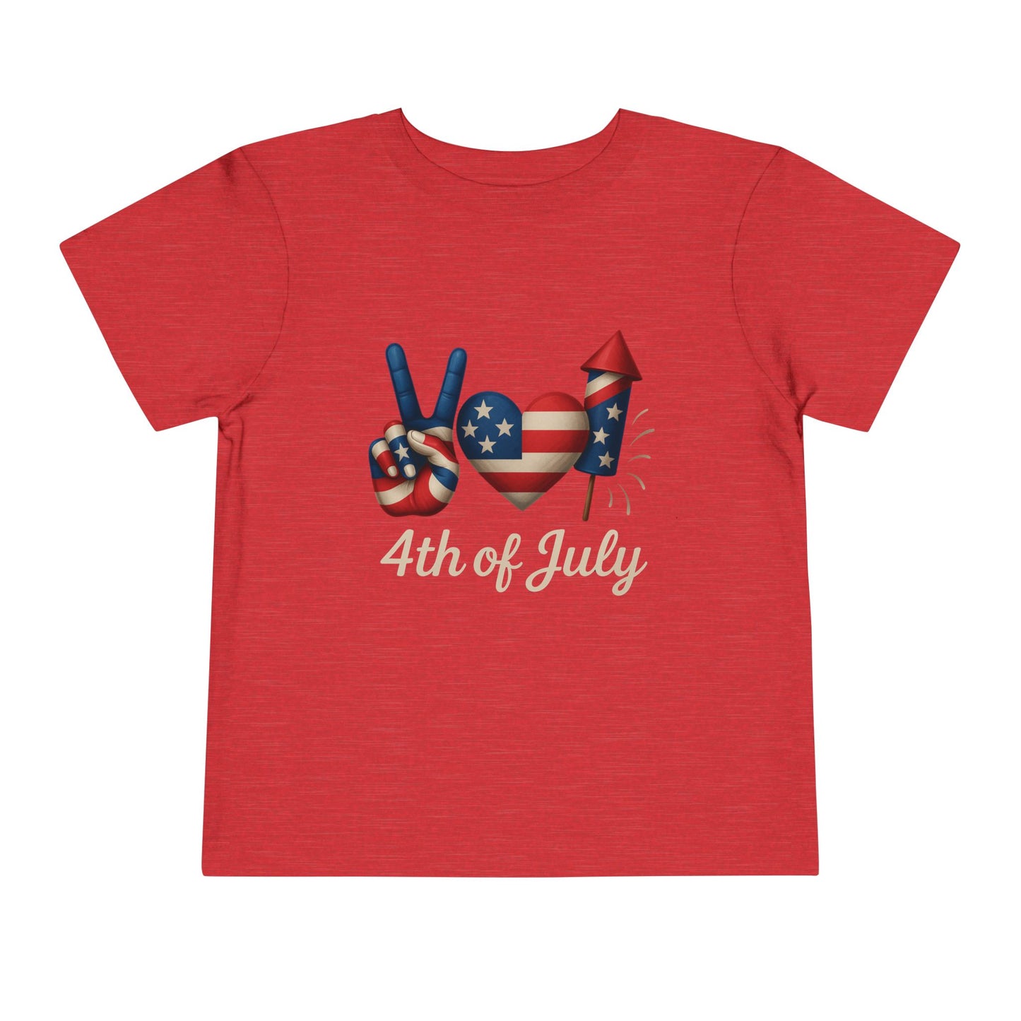 4th of July Peace & Heart Tee: Patriotic Toddler Shirt
