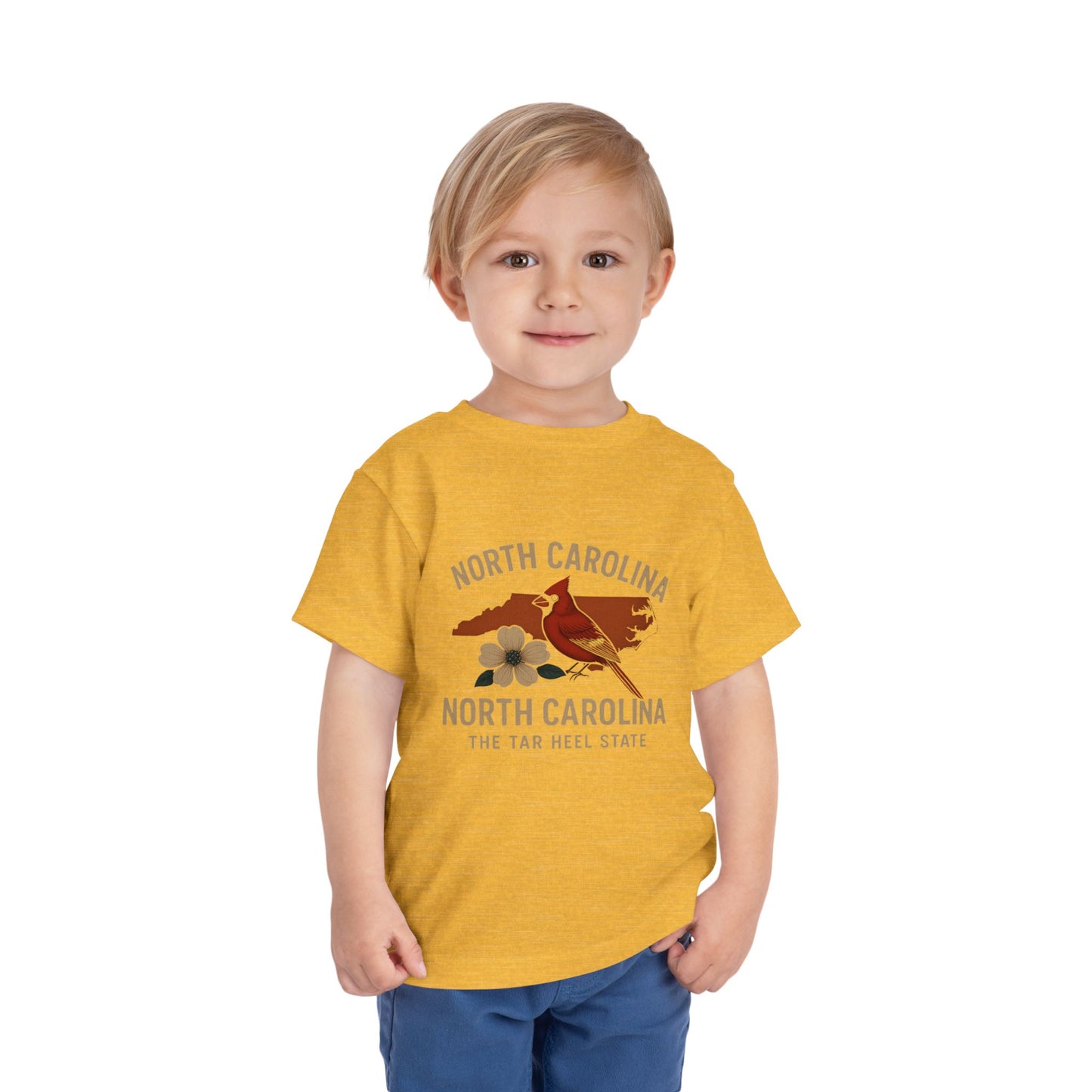 Toddler Tee - NC Cardinal and Dogwood Flower Design