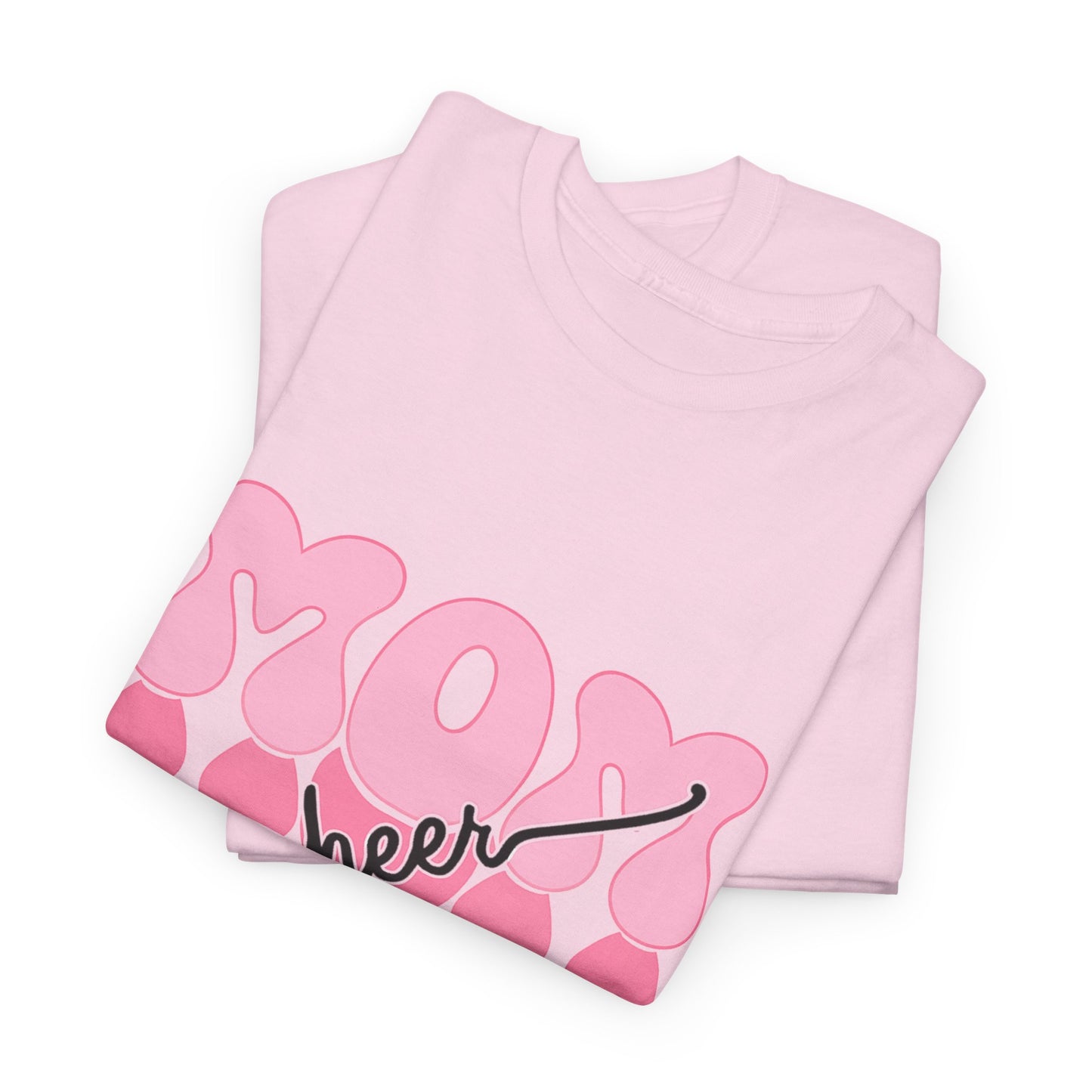MOM Cheer – Pink Bubble Letter Spirit Tee
