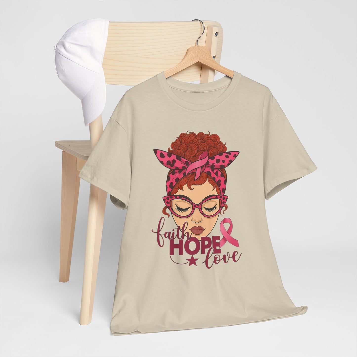 Hope, Faith & Love: Pink Ribbon Awareness Tee