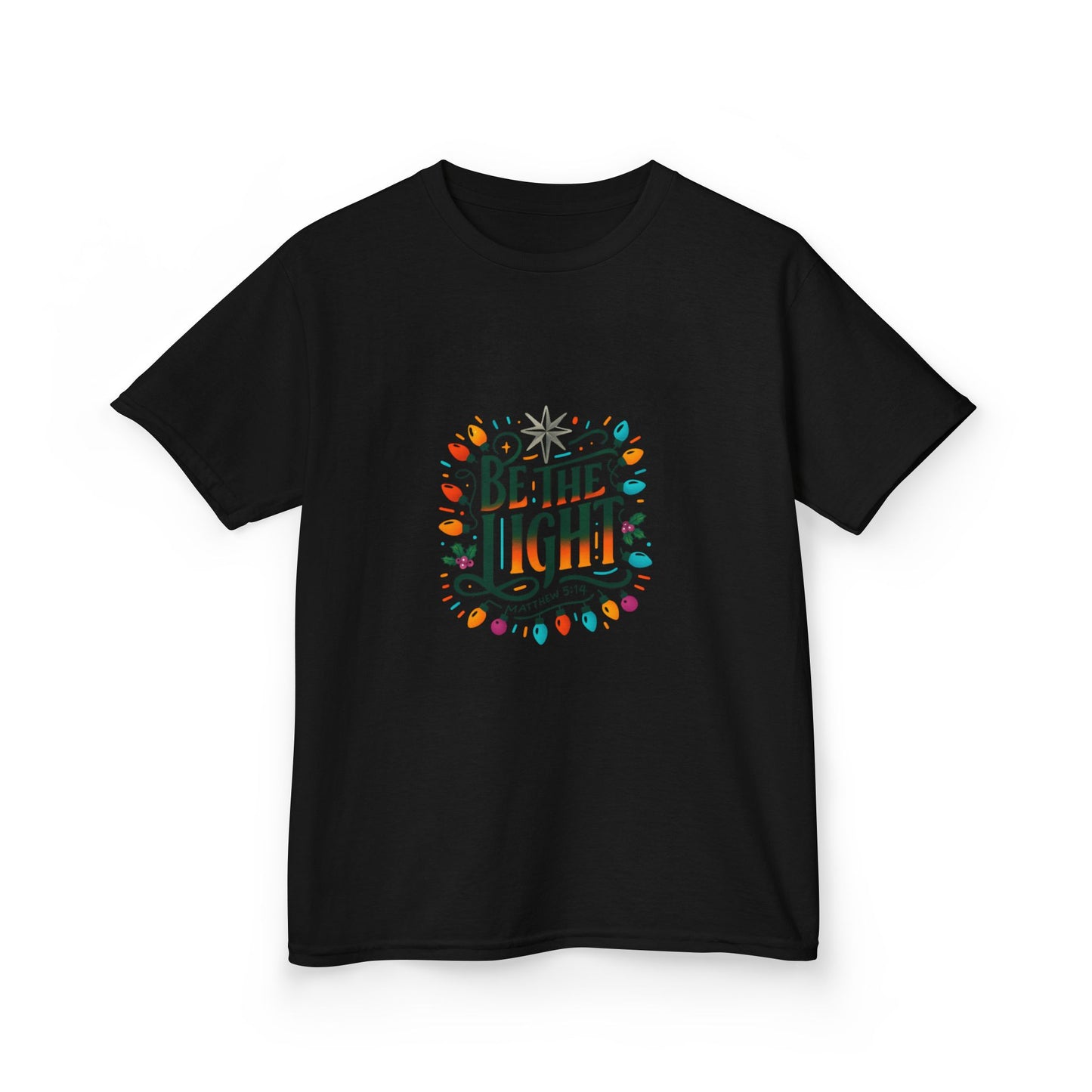 Be the Light Christmas Dinosaur Kids Tee