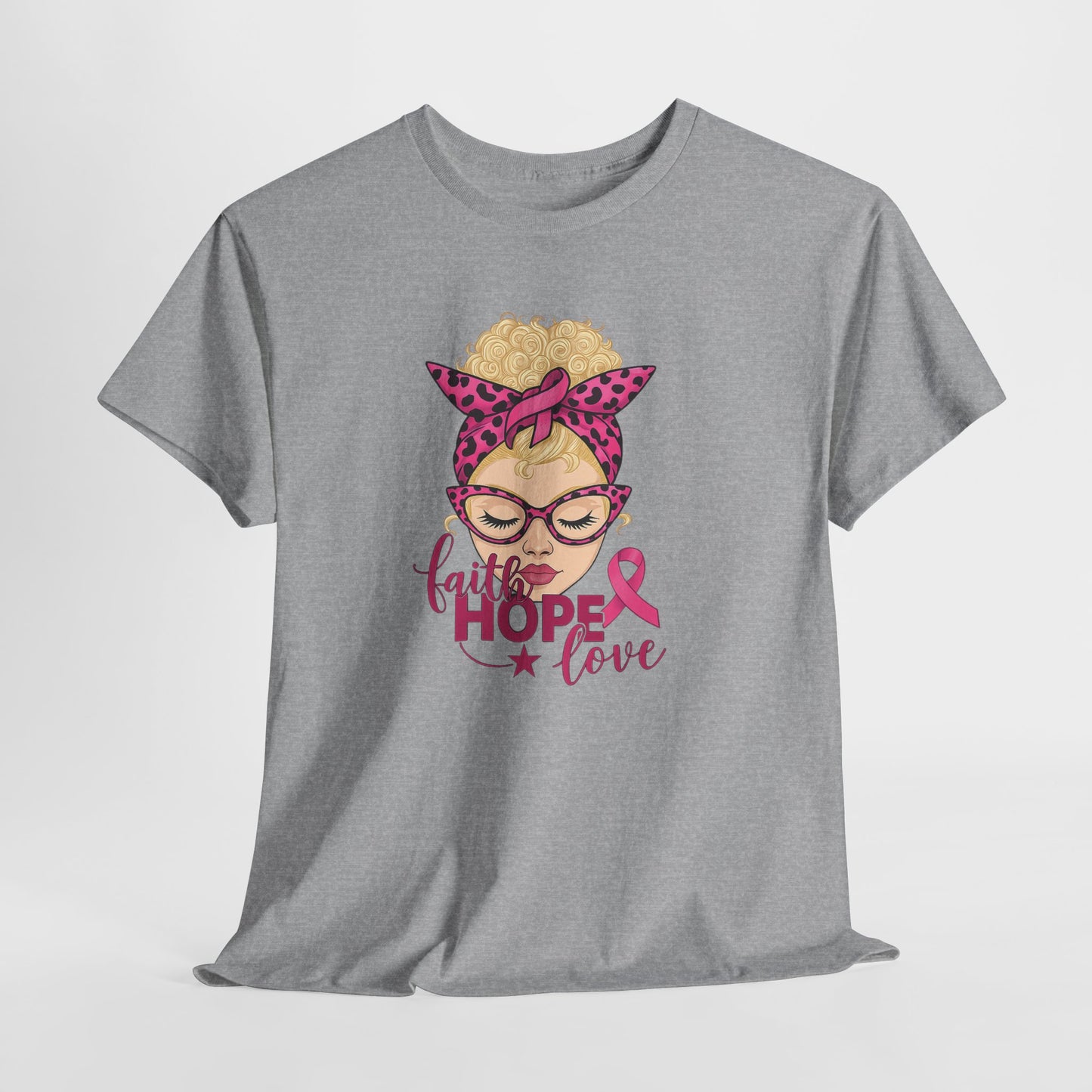 Hope Love Pink Ribbon Tee - Breast Cancer Awareness