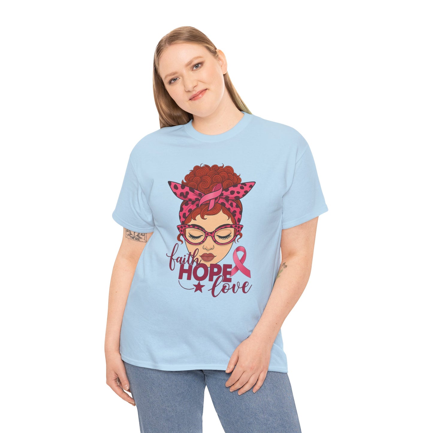 Hope, Faith & Love: Pink Ribbon Awareness Tee