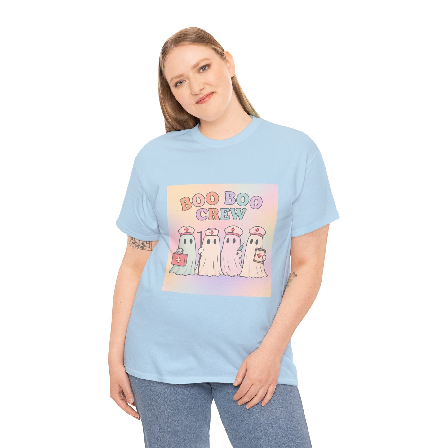 Boo Boo Crew Nurse Ghost T-Shirt – Cute Pastel Halloween Medical Tee