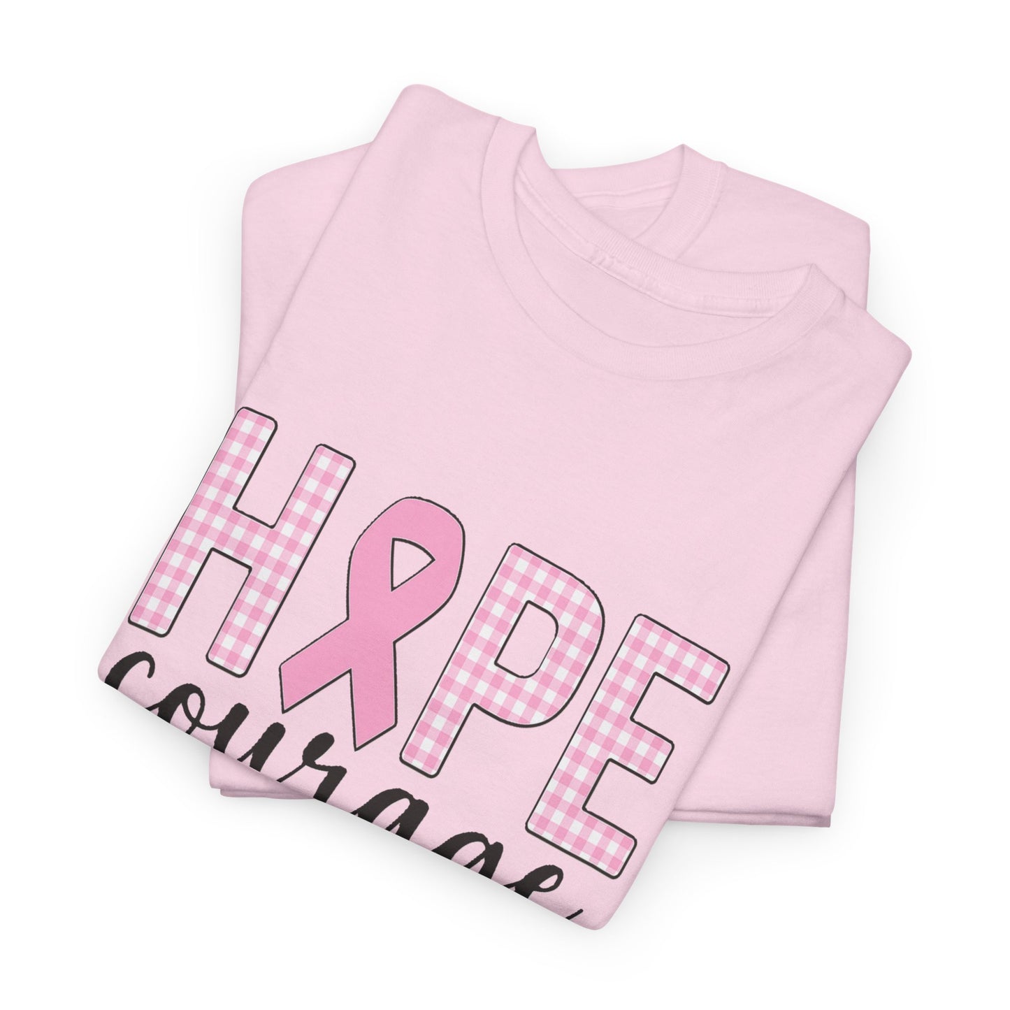 Hope, Courage & Strength Pink Ribbon Awareness Tee