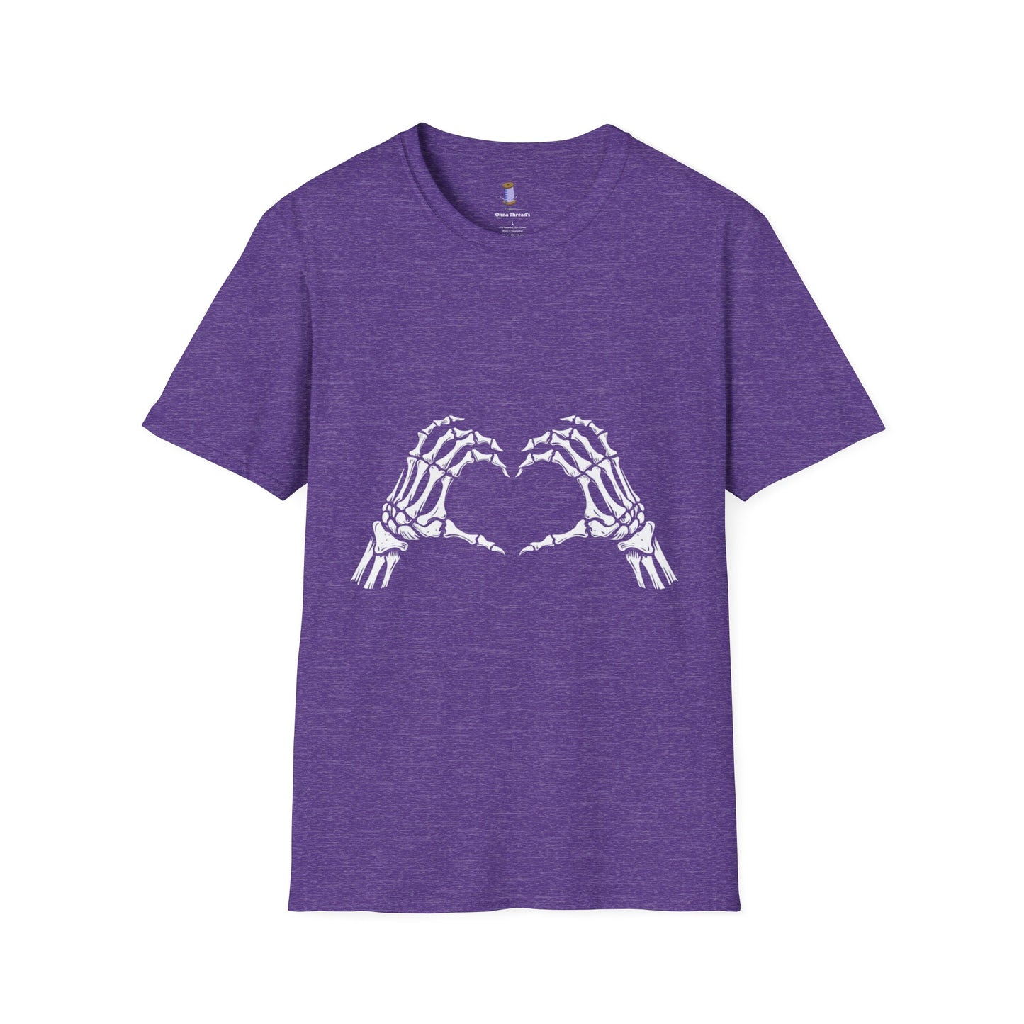 Skull Heart T-Shirt - Unisex Graphic Tee for Halloween, Love, Gifts, Casual Wear, Skeleton
