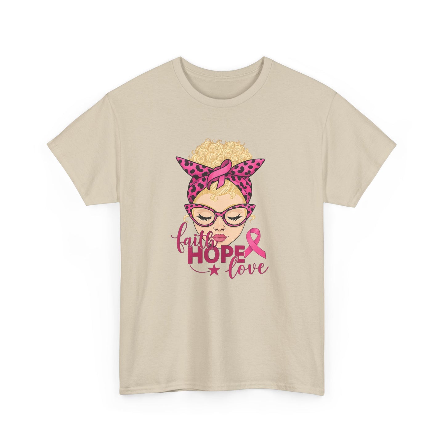 Hope Love Pink Ribbon Tee - Breast Cancer Awareness