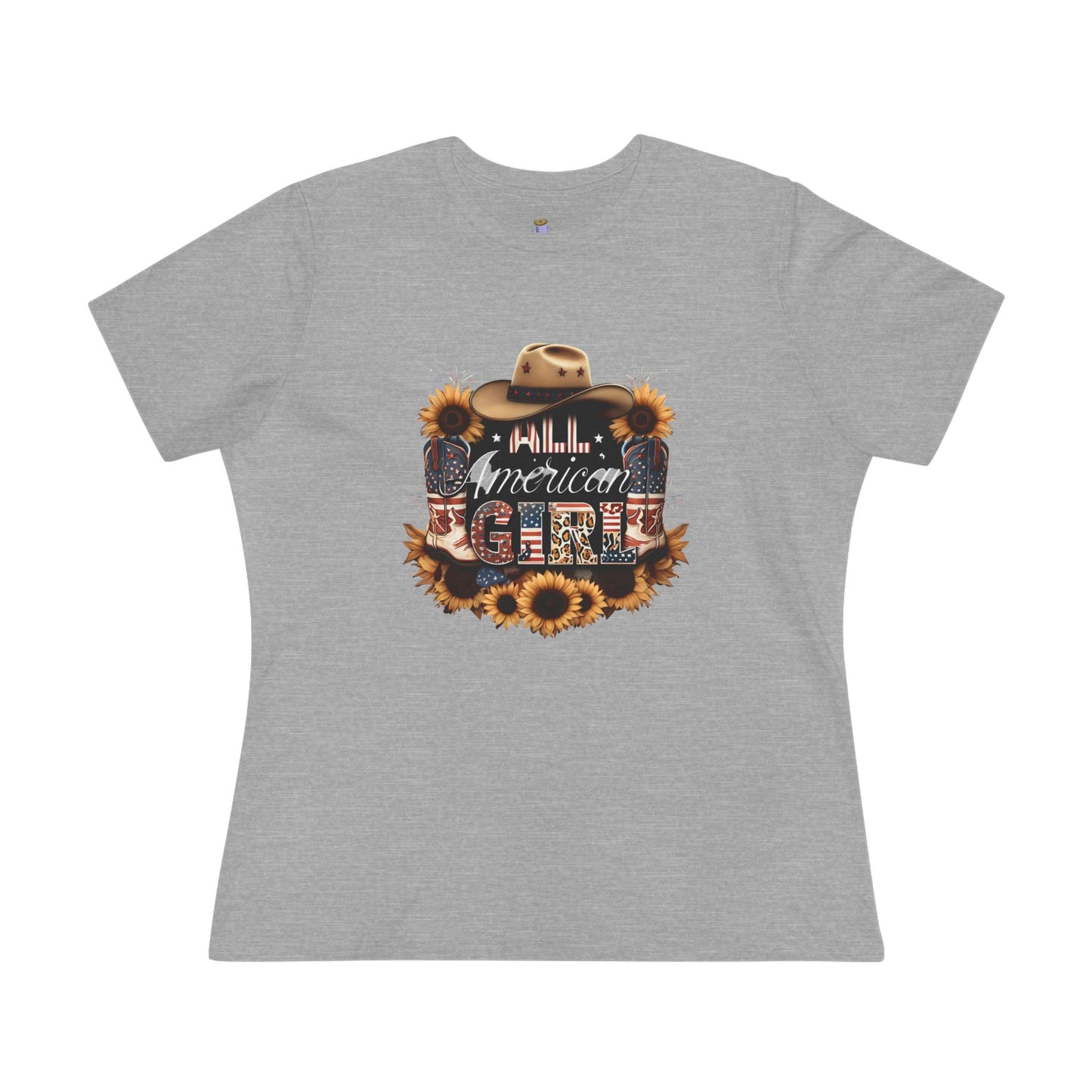 Rustic American Girl Tee, Country Style Shirt, Summer Outfit, Gift for Her, Everyday Casual Wear, Farmhouse Fashion