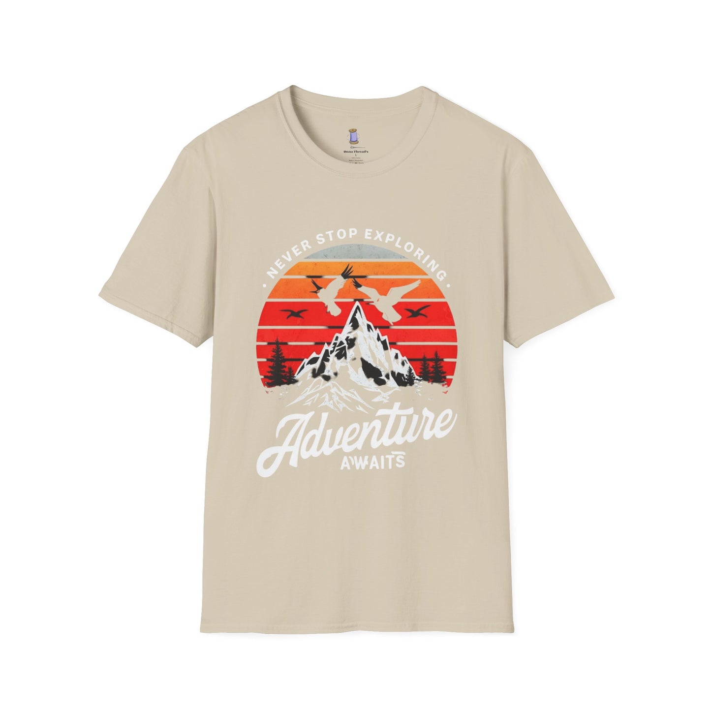 Adventure Awaits T-Shirt | Unisex Softstyle Tee | Perfect for Travel Lovers, Outdoor Adventures, Camping, Nature Gifts, Explore