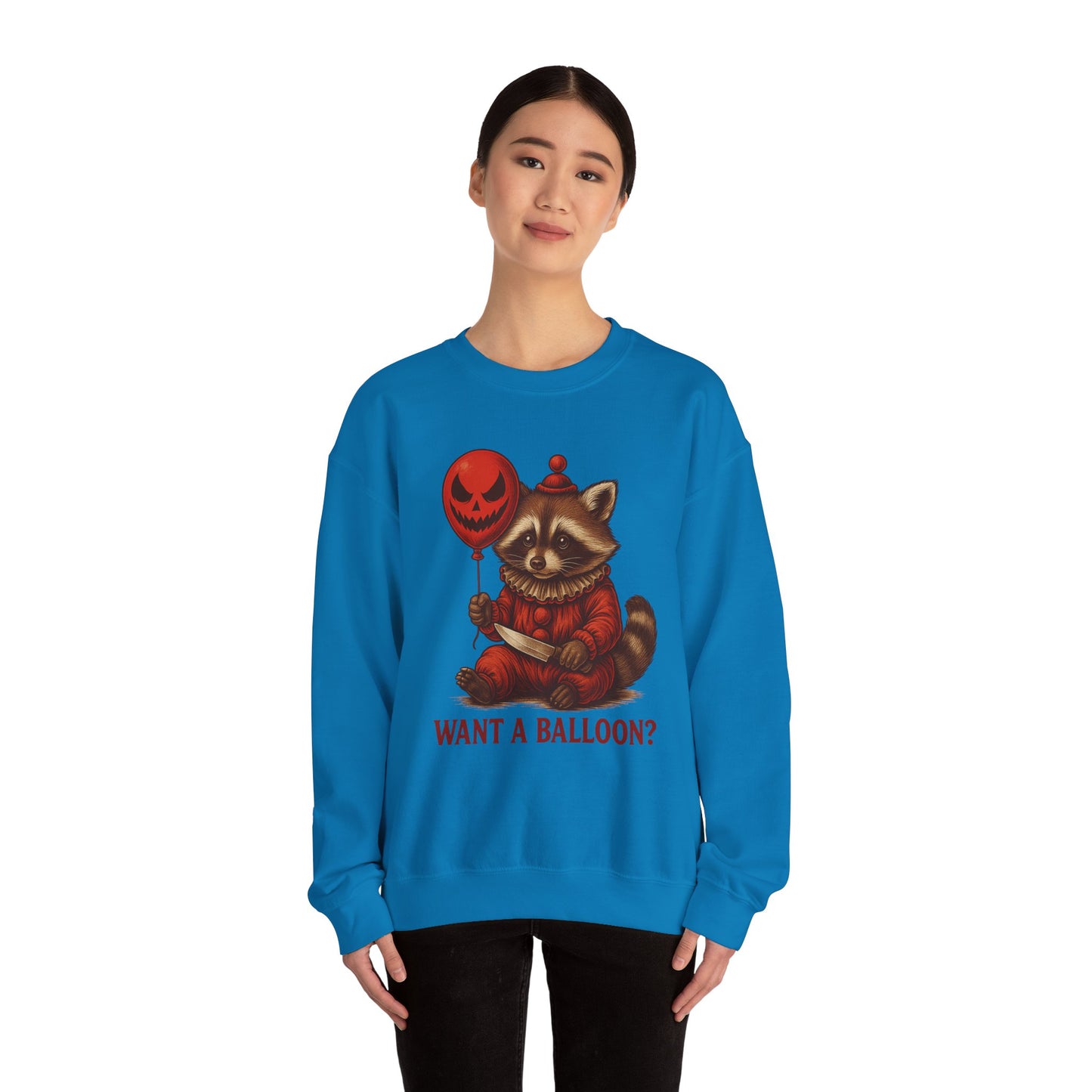 Creepy Clown Raccoon Halloween Sweatshirt