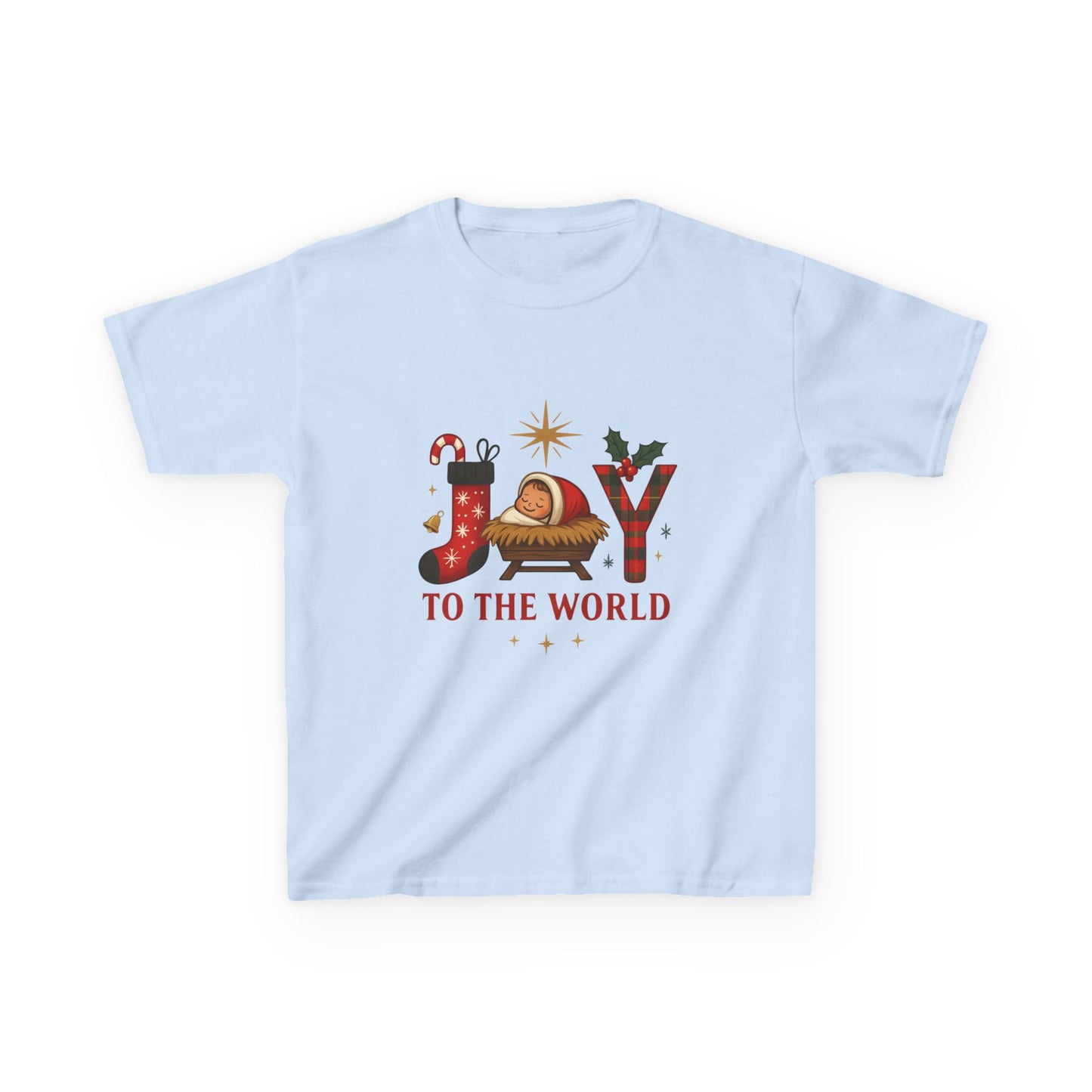 Joy to the World Dino Christmas Kids Tee