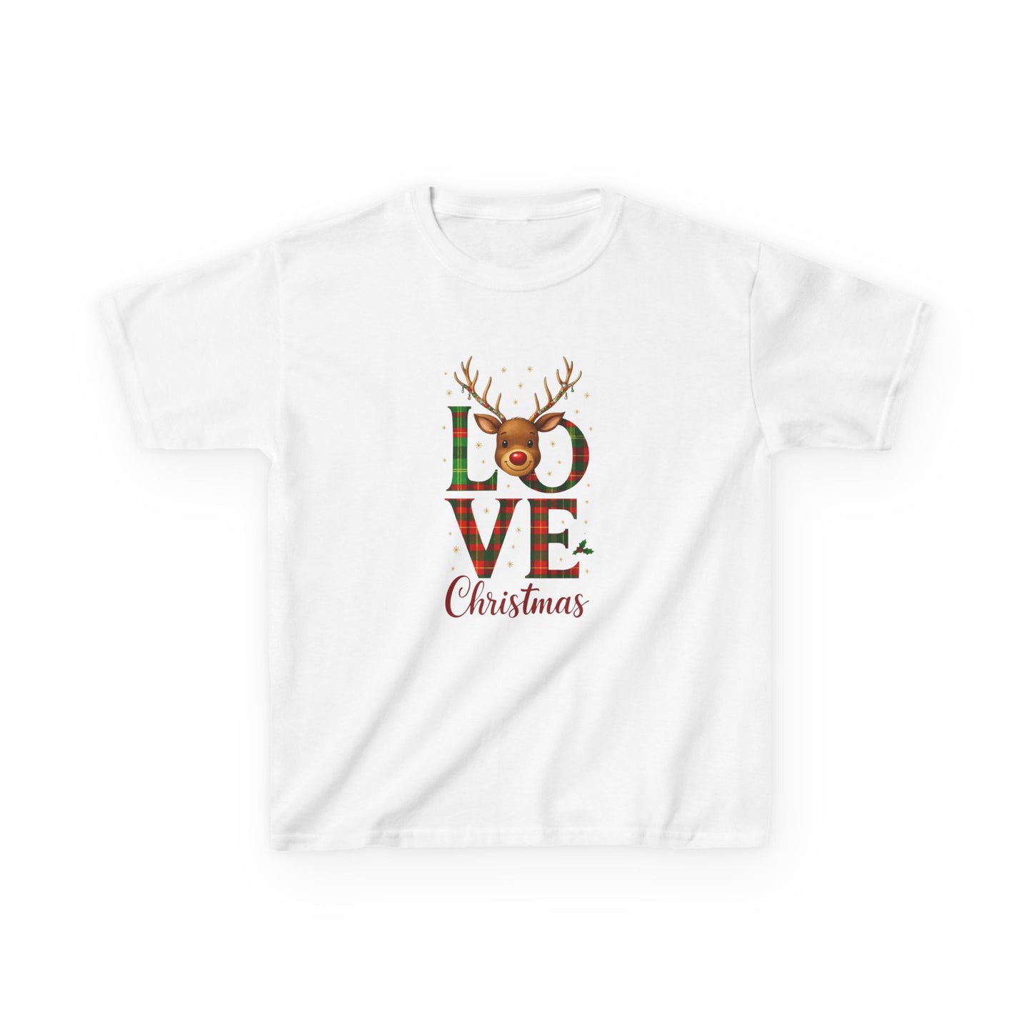 Love Christmas Dinosaur Kids Tee - Holiday Fun!