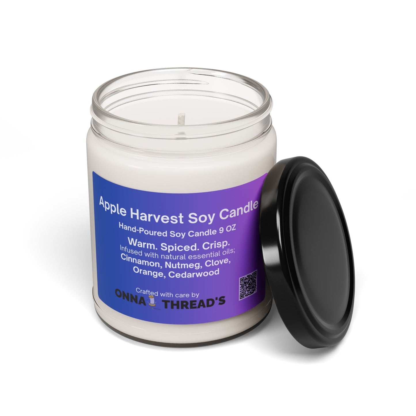 Apple Harvest Scented Soy Candle, Cozy Home Decor, Fall Gift, Aromatherapy Candle, Hand-Poured Candle, Eco-Friendly