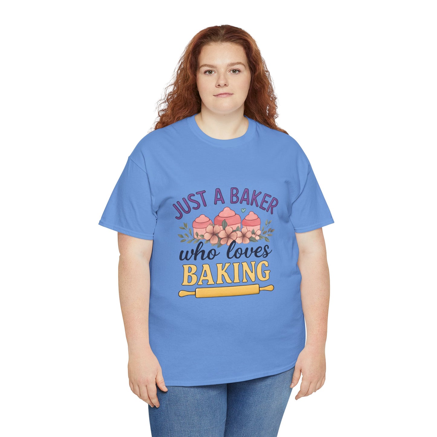 Baking Lover Tee with Cupcake and Rolling Pin Design