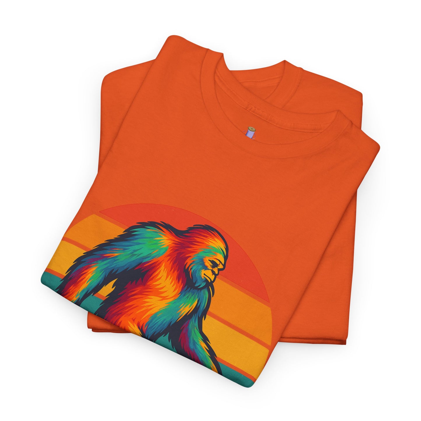 Colorful Bigfoot Unisex T-Shirt, Fun Graphic Tee for Nature Lovers, Perfect for Holidays, Festivals, Camping, Gifts