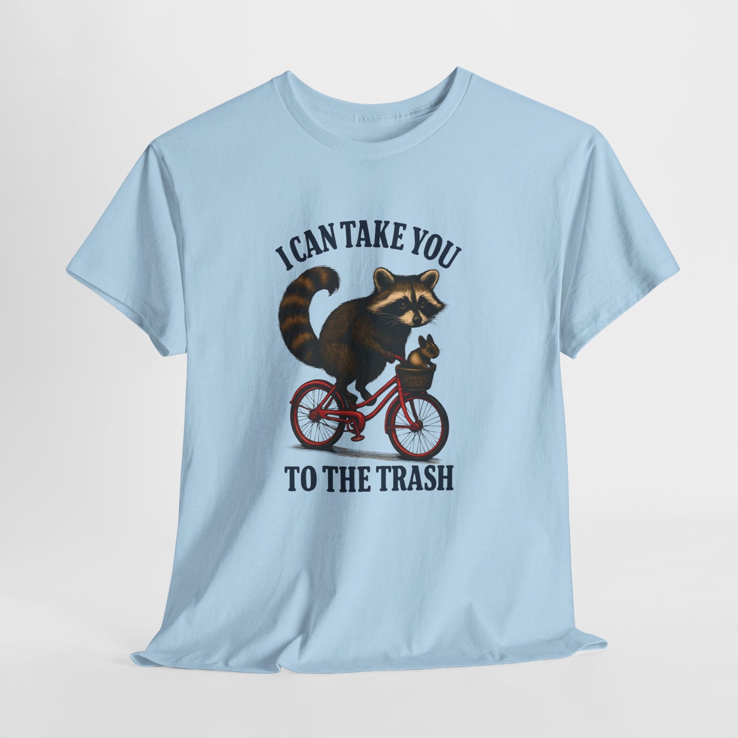 Cotton Tee Vintage Raccoon Bicycle Graphic Shirt