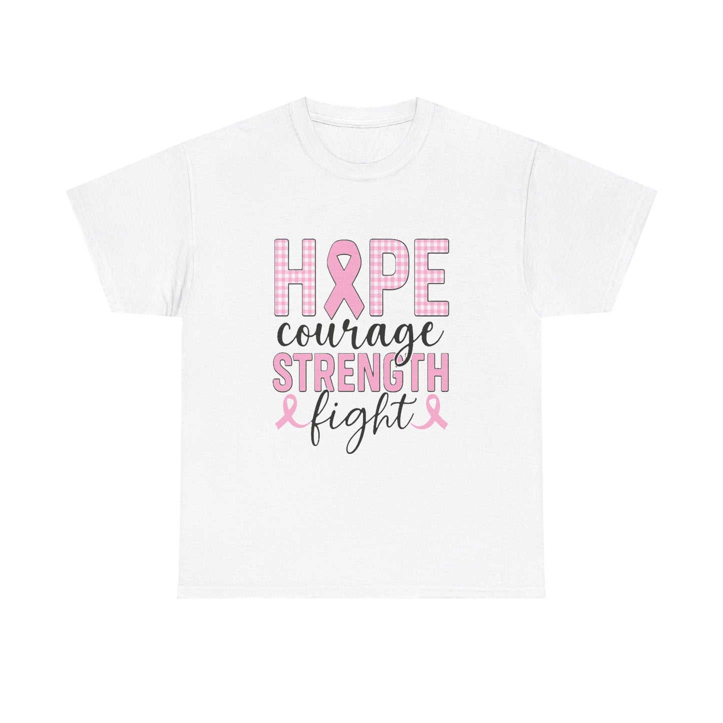 Hope, Courage & Strength Pink Ribbon Awareness Tee