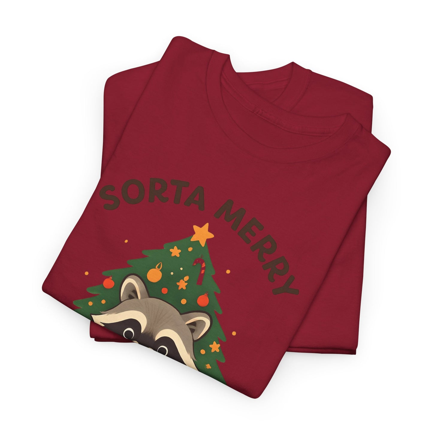Sorta Merry Sorta Feral Raccoon Christmas Tee