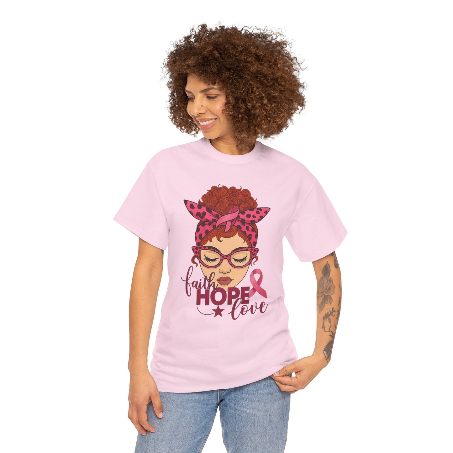 Hope, Faith & Love: Pink Ribbon Awareness Tee