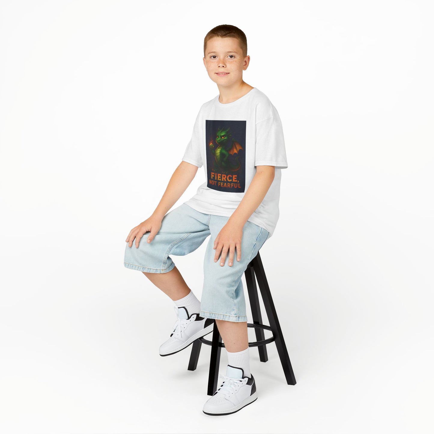 Fierce Kids Tee - Fun Cotton T-Shirt, Dragon Graphic, Gift for Boys & Girls, Halloween Costume, Birthday, Playtime Outfit, Adventure Wear