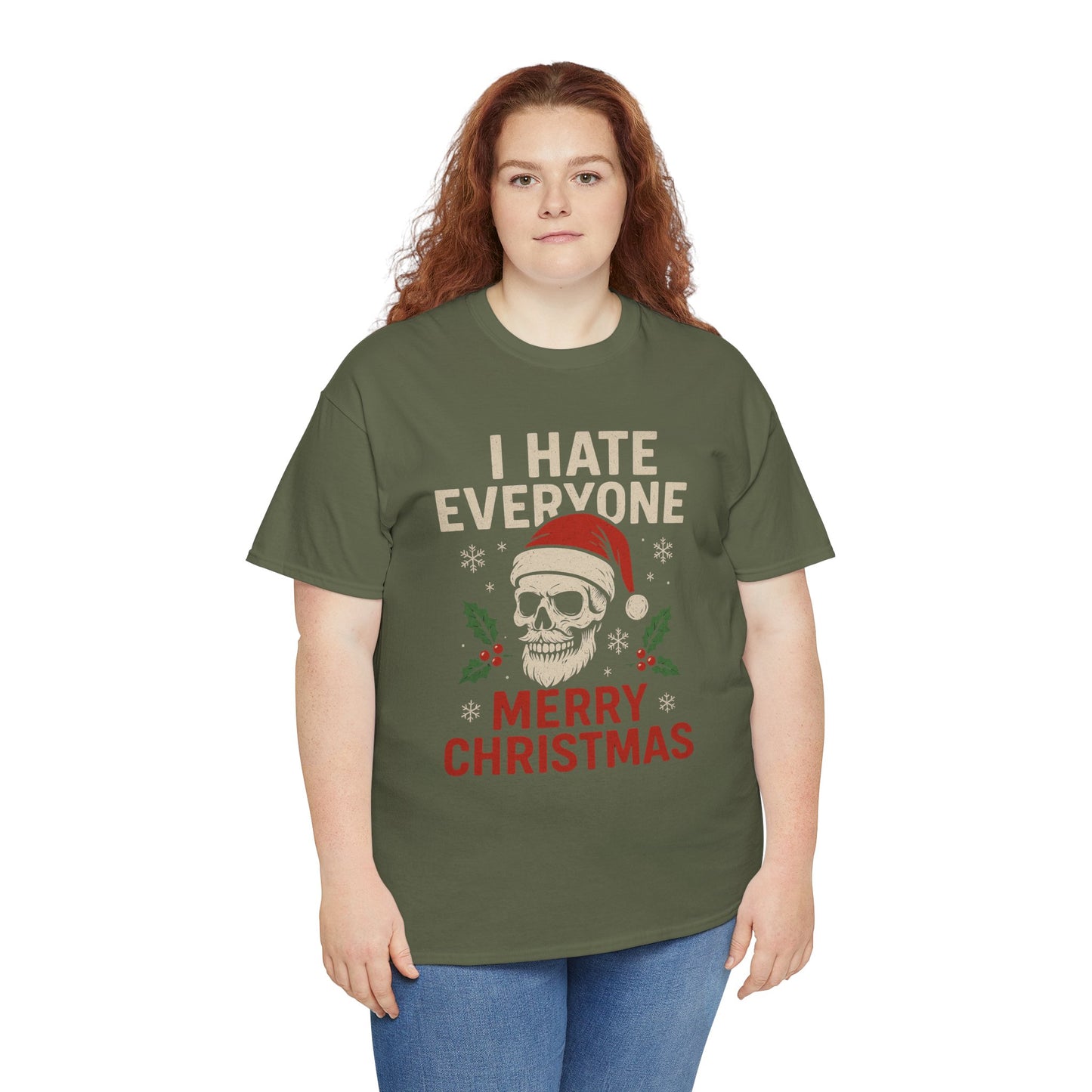I Hate Everyone Merry Christmas Skull Tee