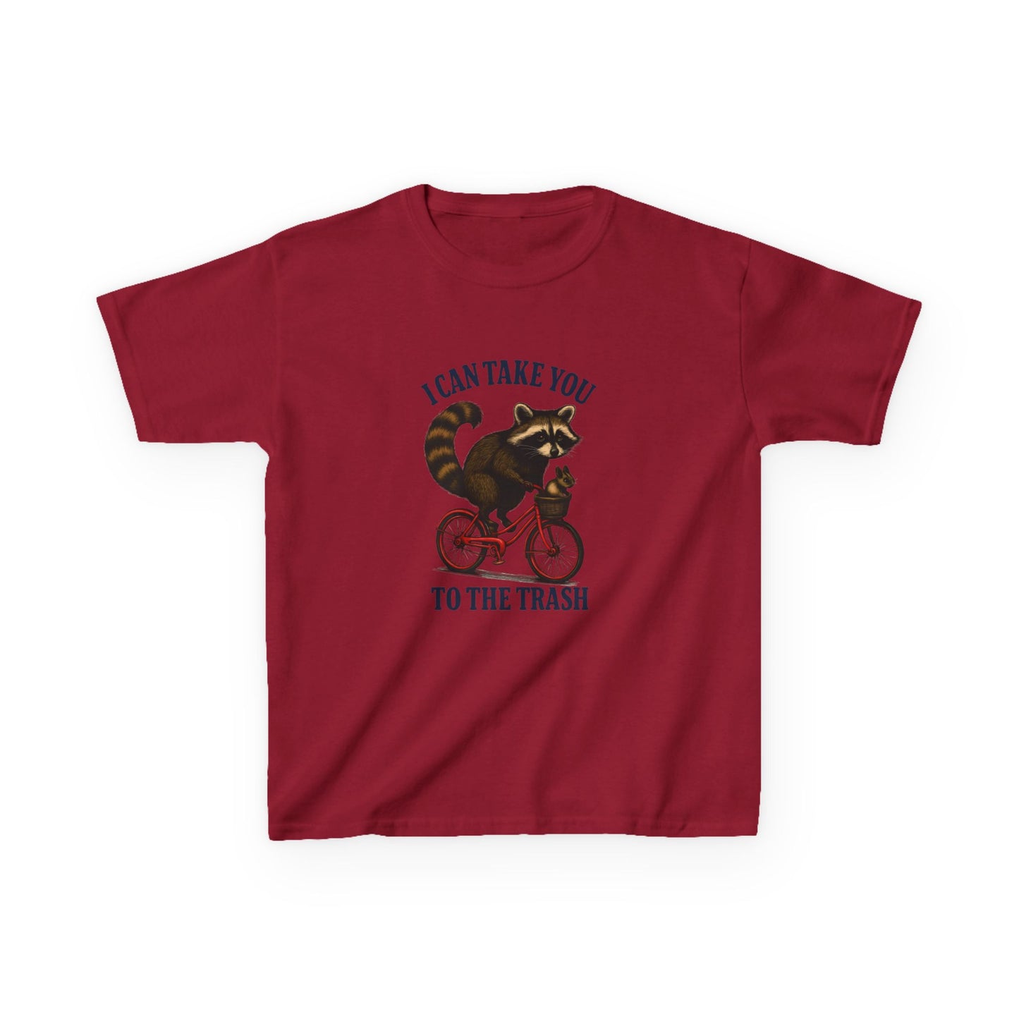 Raccoon Trash Ride Christmas Kids Tee
