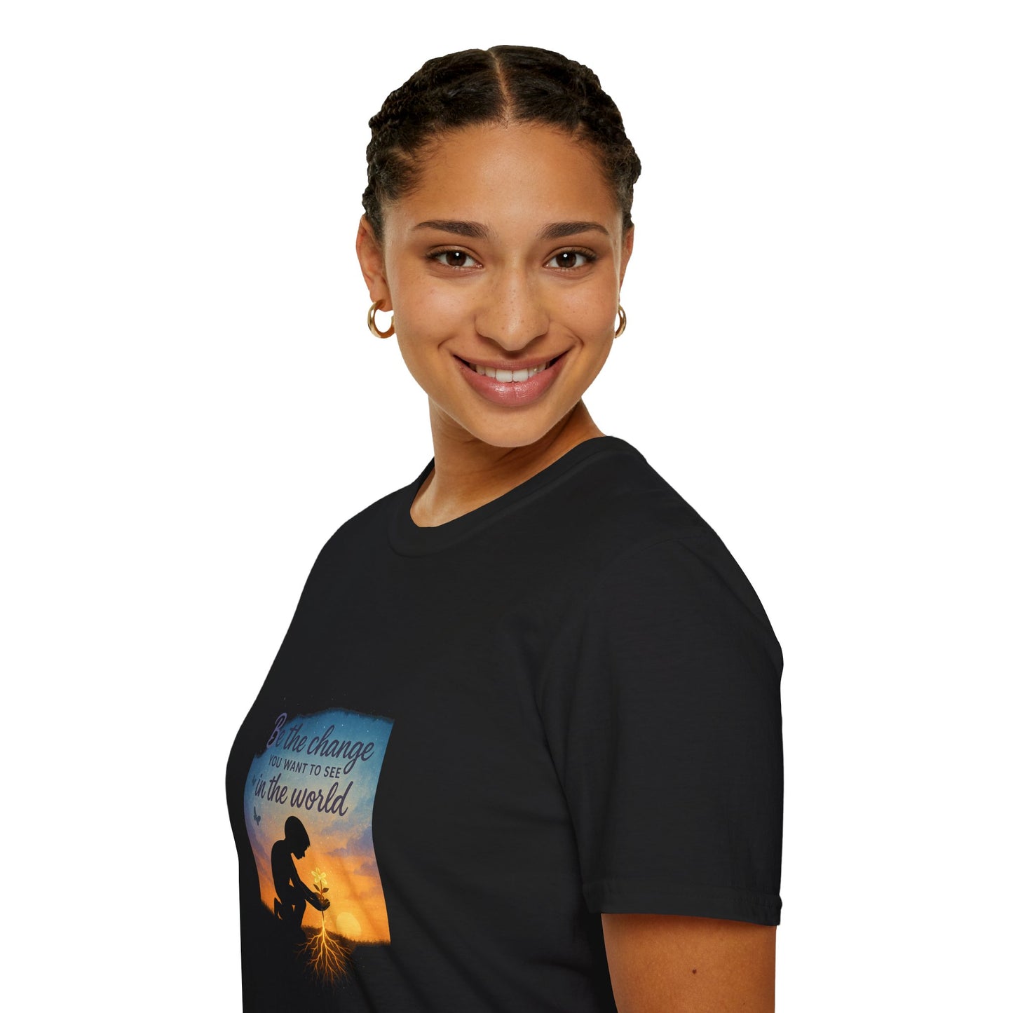 Inspirational Unisex T-Shirt - "Be the Change" - Motivational Tee for Everyday Wear, Gift for Activists, Comfortable and Stylish