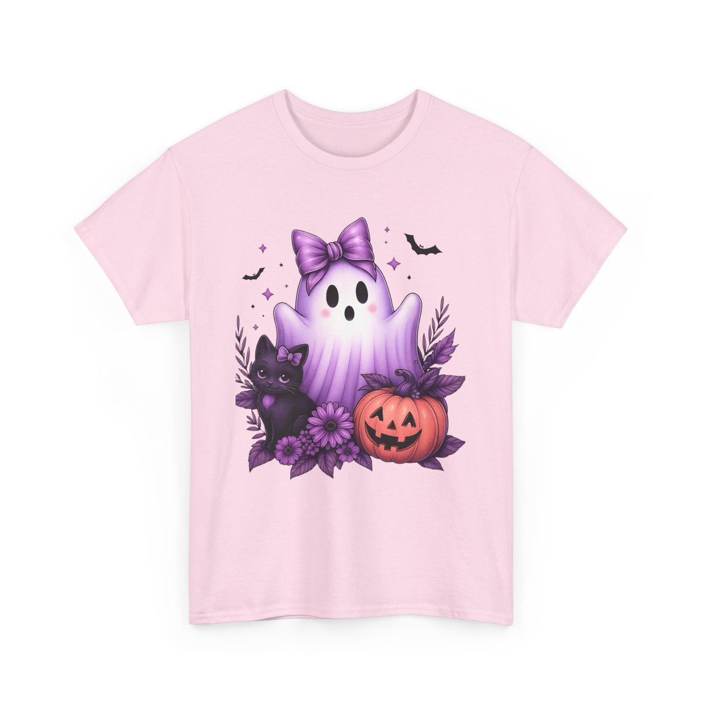 Pastel Halloween Ghost Cat Tee