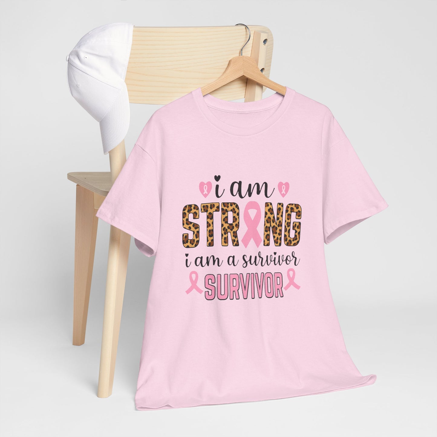 Strong Survivor Leopard Print Breast Cancer Tee