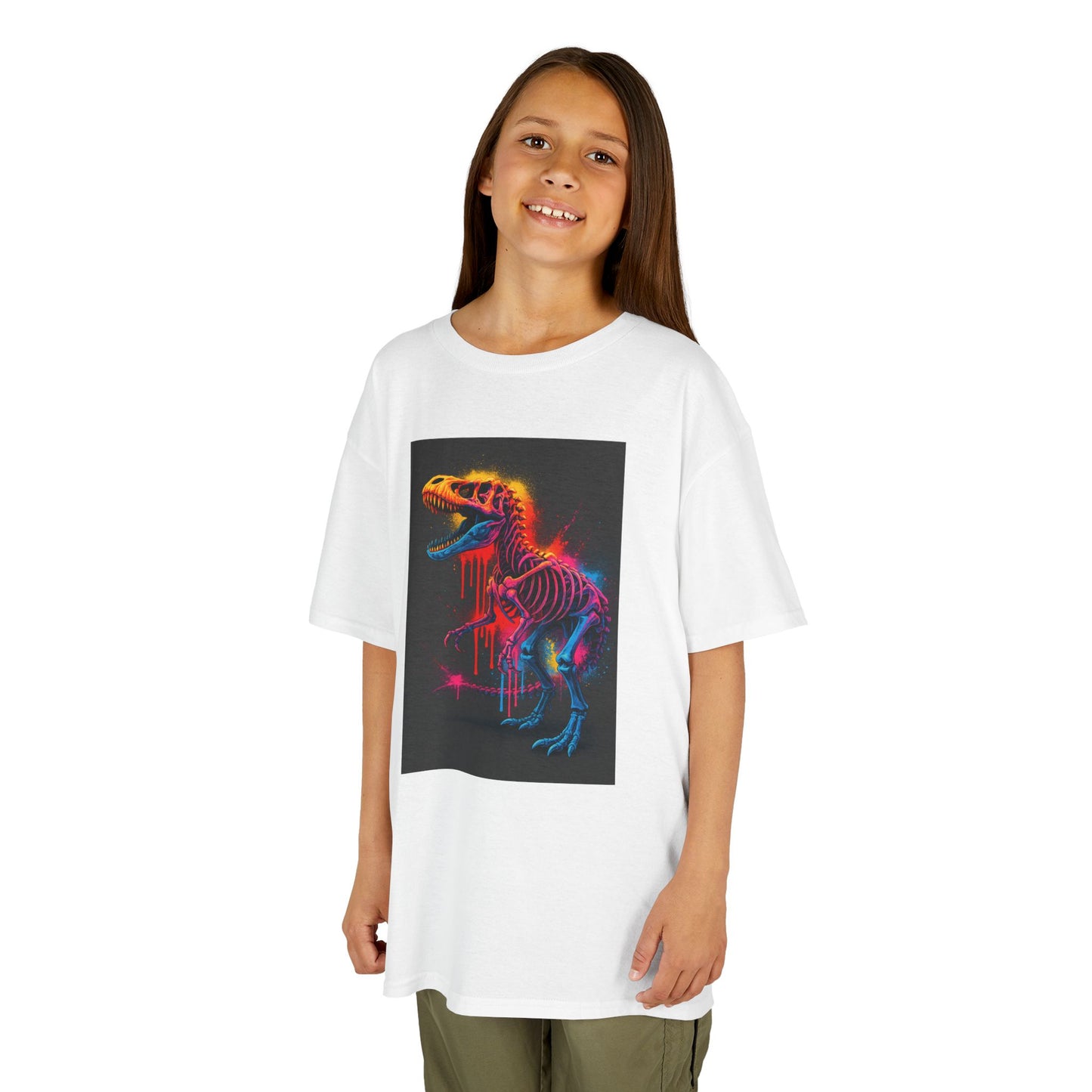 Kids Dinosaur Glow Tee, Fun Kids T-Shirt, Dino Shirt for Kids, Birthday Gift, Unique Kids Clothing, Animal Lover Apparel