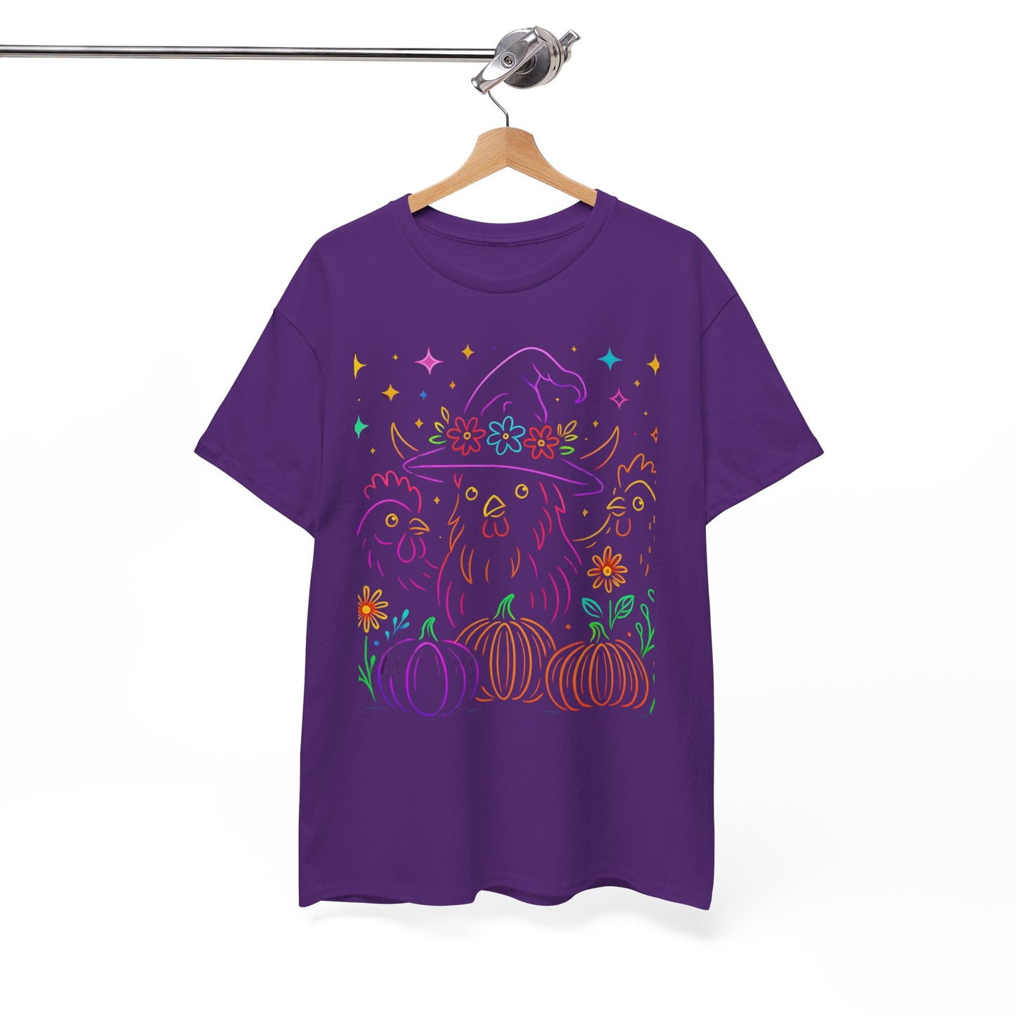 Witchy Chicken Tee – Magical Halloween Pumpkin Shirt