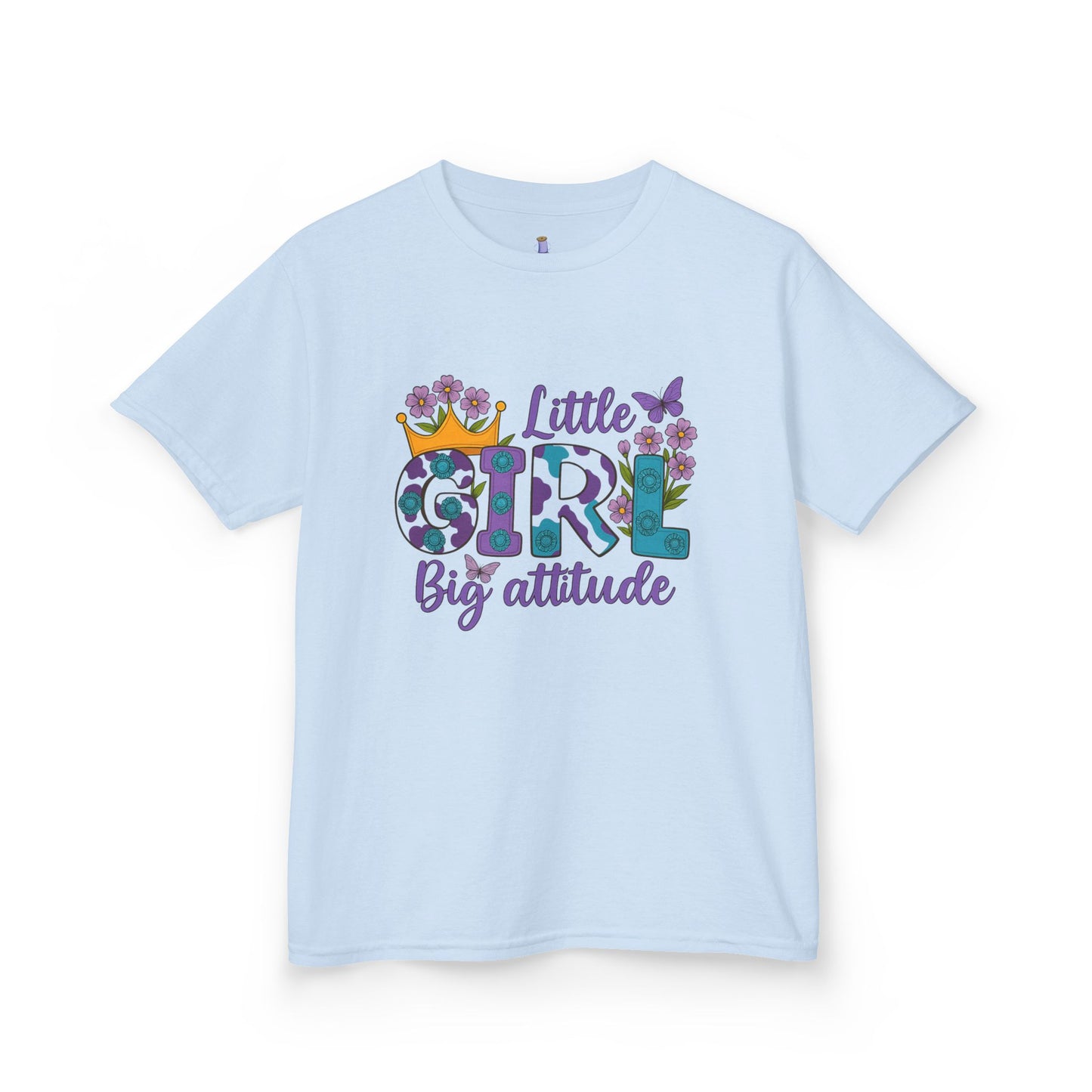 Whimsical Kids Tee for Big Attitude, Fun T-Shirt for Girls, Playful Cotton Shirt, Gift for Birthdays or Celebrations