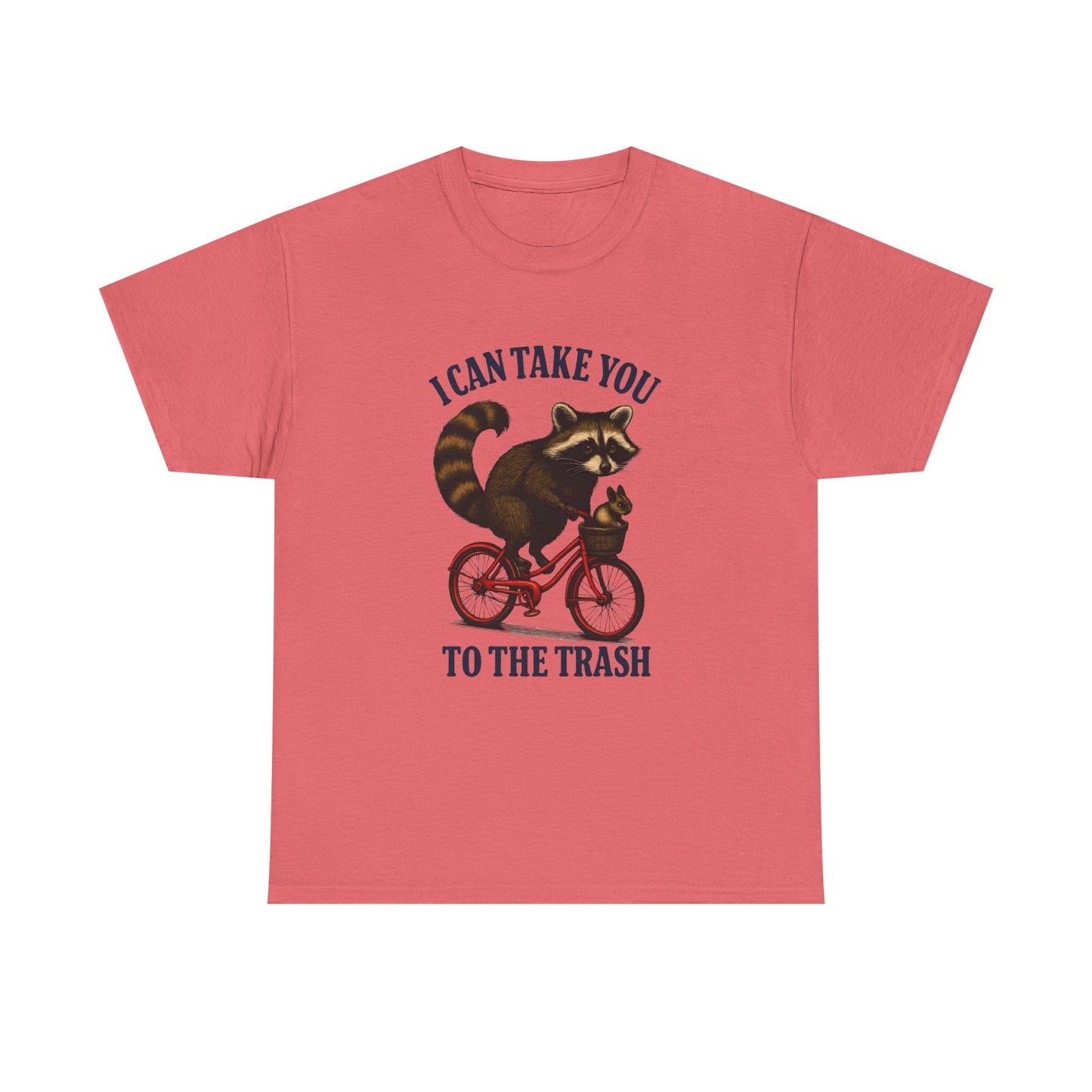 Cotton Tee Vintage Raccoon Bicycle Graphic Shirt
