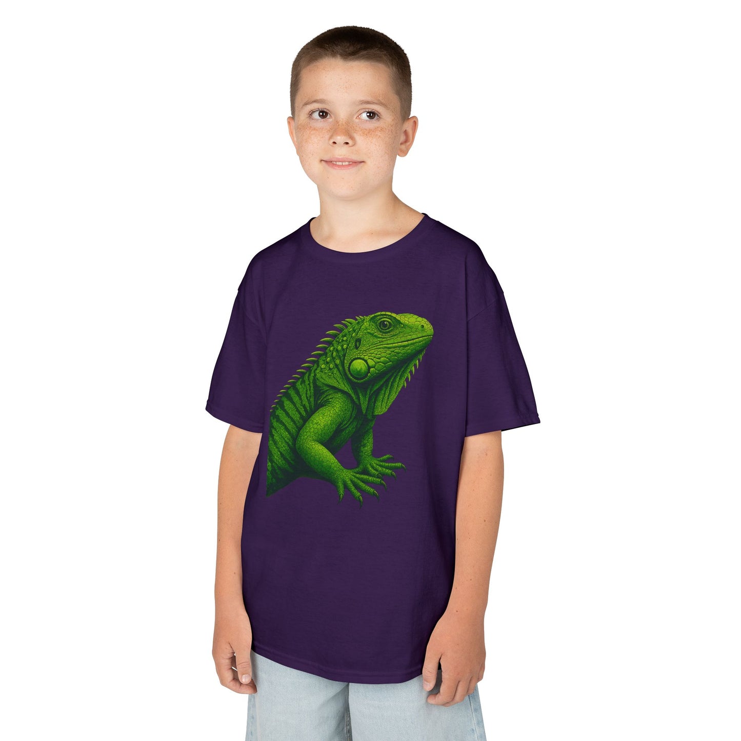 Green Iguana Kids Tee - Fun Shirt for Nature Lovers, Birthday Gift, Summer Wear, Animal Lovers, Eco-Friendly Clothing